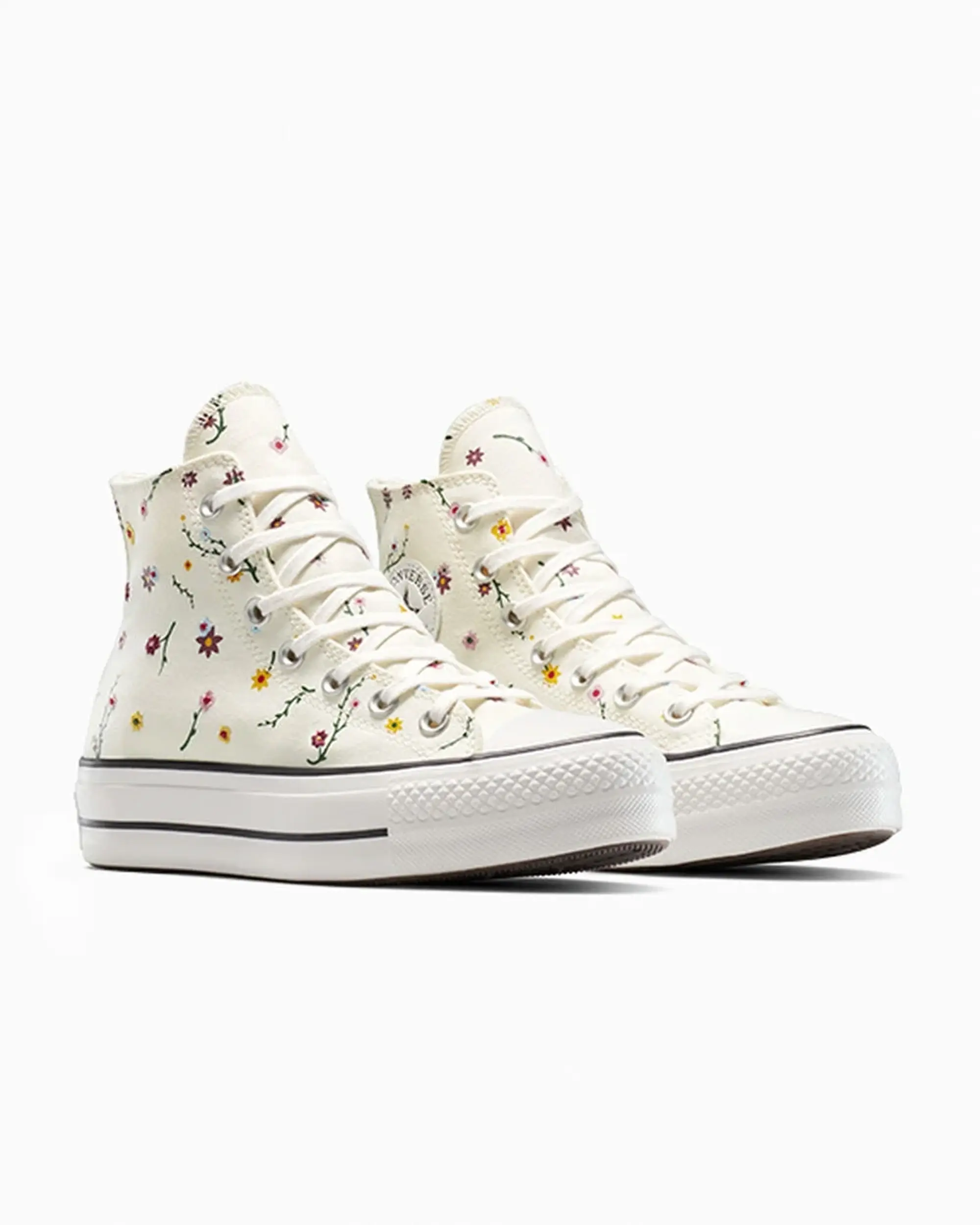 Converse Chuck Taylor All Star Lift Platform Embroidered Blooms - Cream