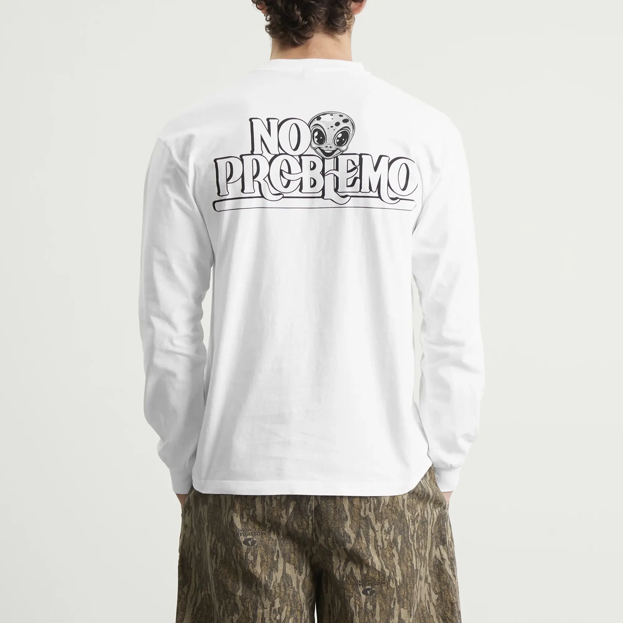 No Problemo Men's Stickers Long Sleeve T-Shirt White
