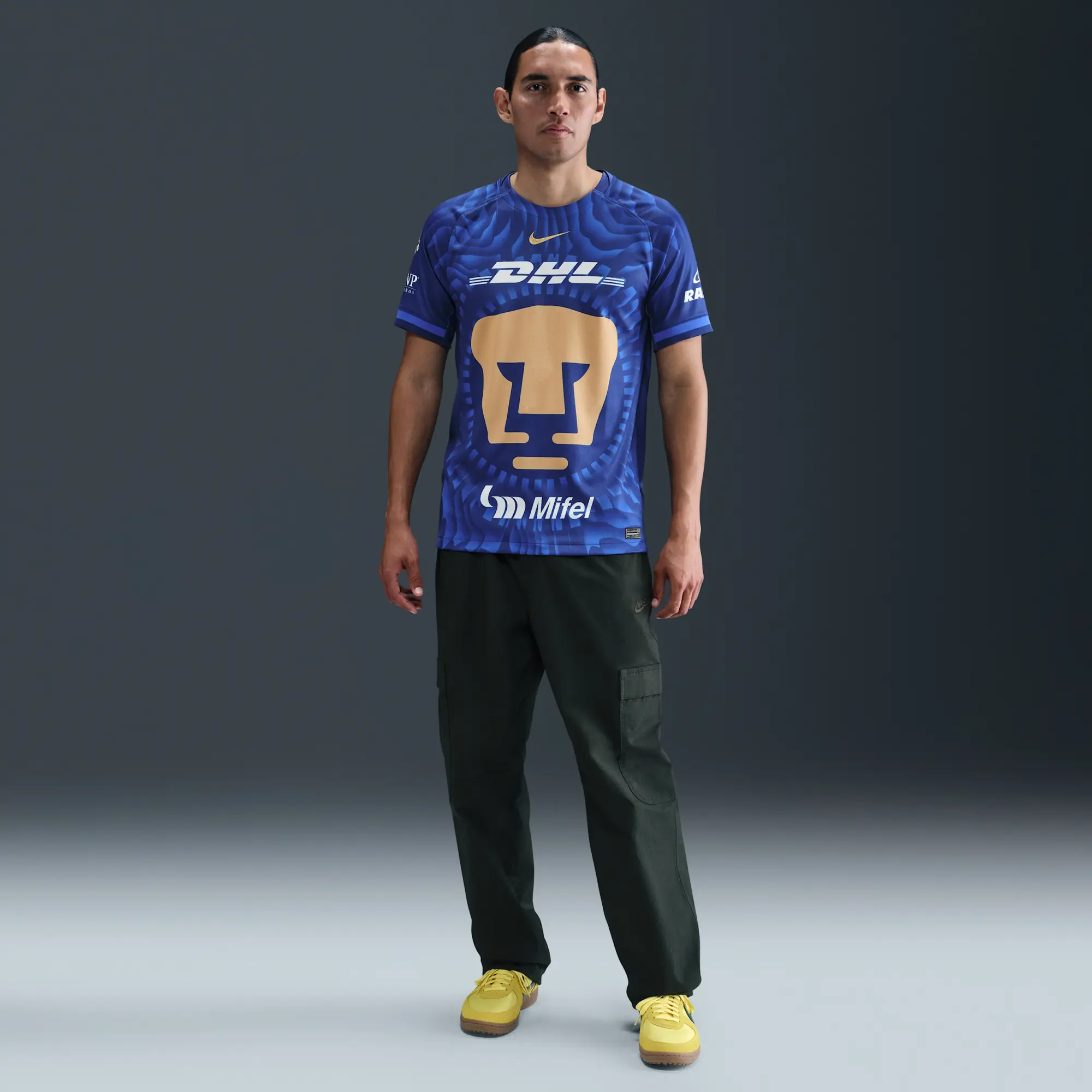 Pumas UNAM 2025/26 Stadium Away Men's Nike Dri-FIT Football Replica Shirt - Blue - Polyester