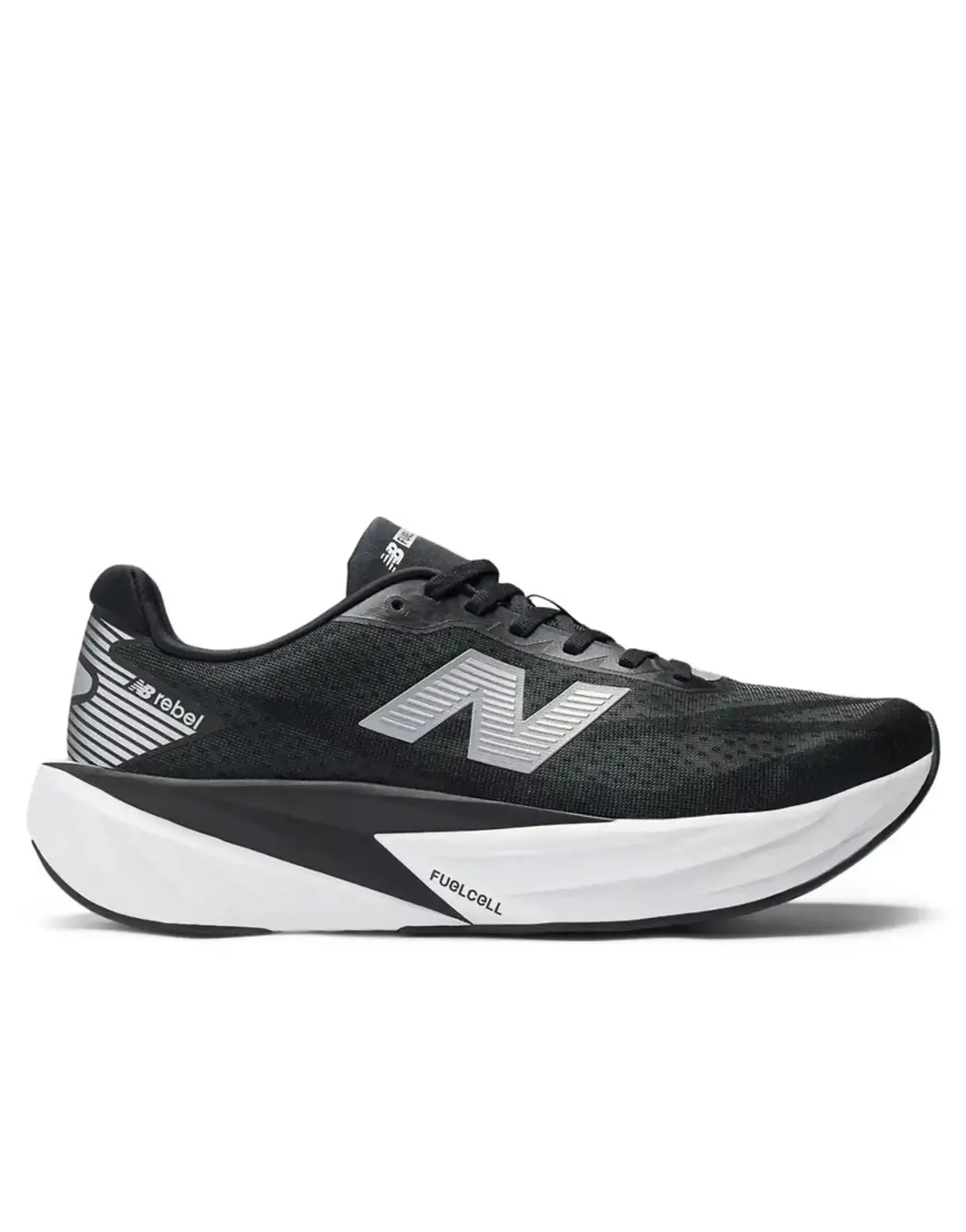 New Balance Men's FuelCell Rebel v5 in Black/Grey/White Synthetic