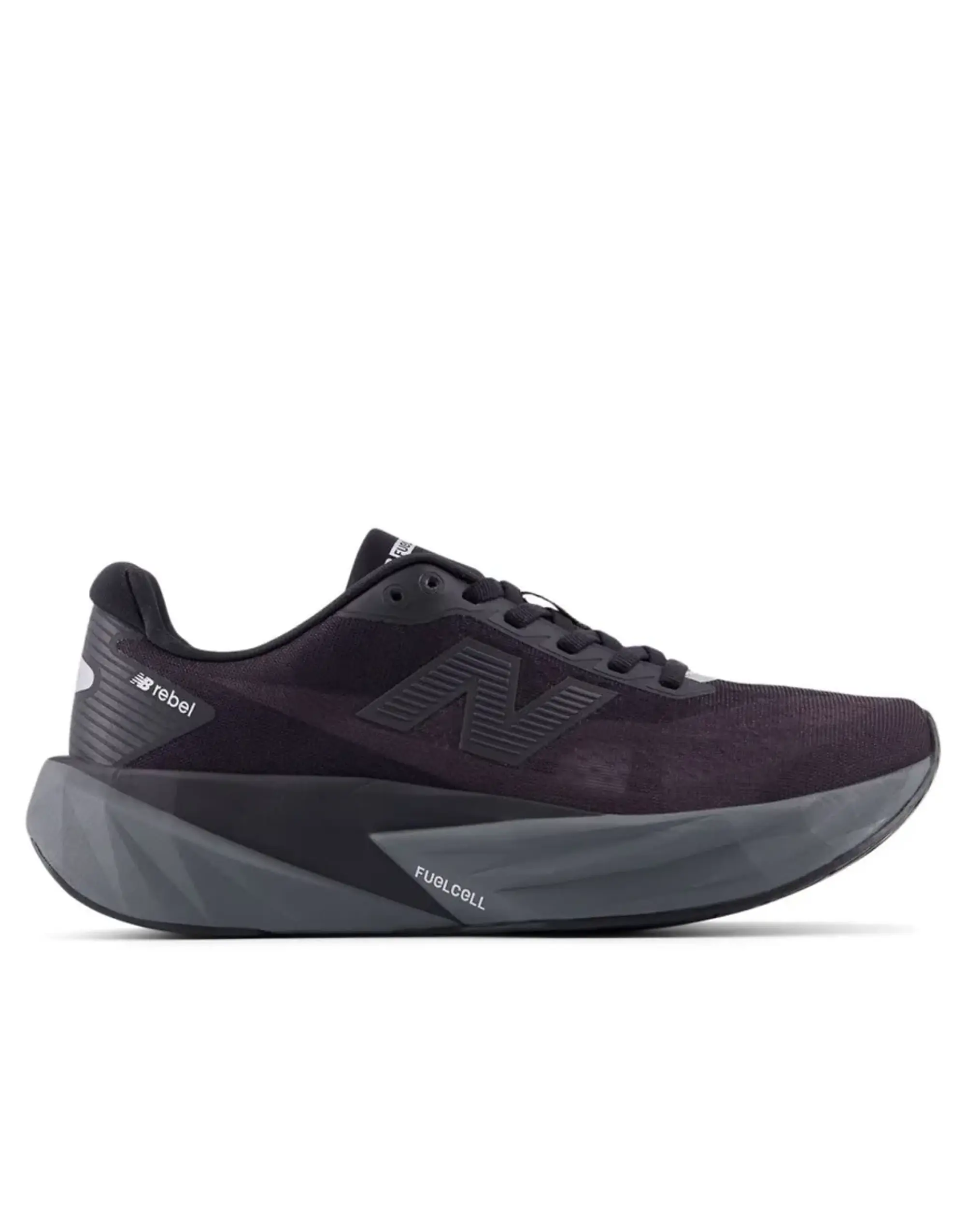 New Balance Women's FuelCell Rebel v5 in Black/Grey Synthetic