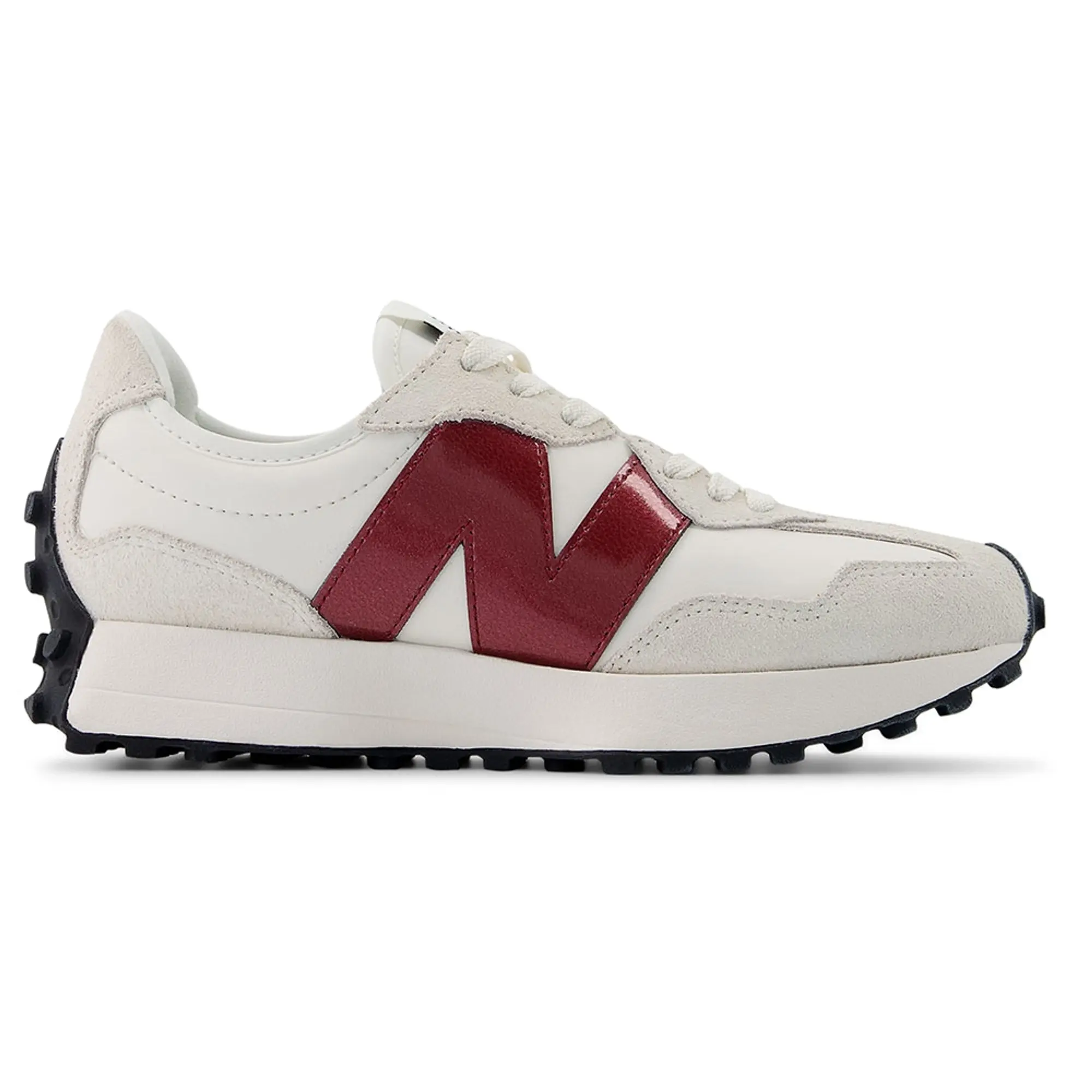 New Balance Women's 327 in White/Red Synthetic