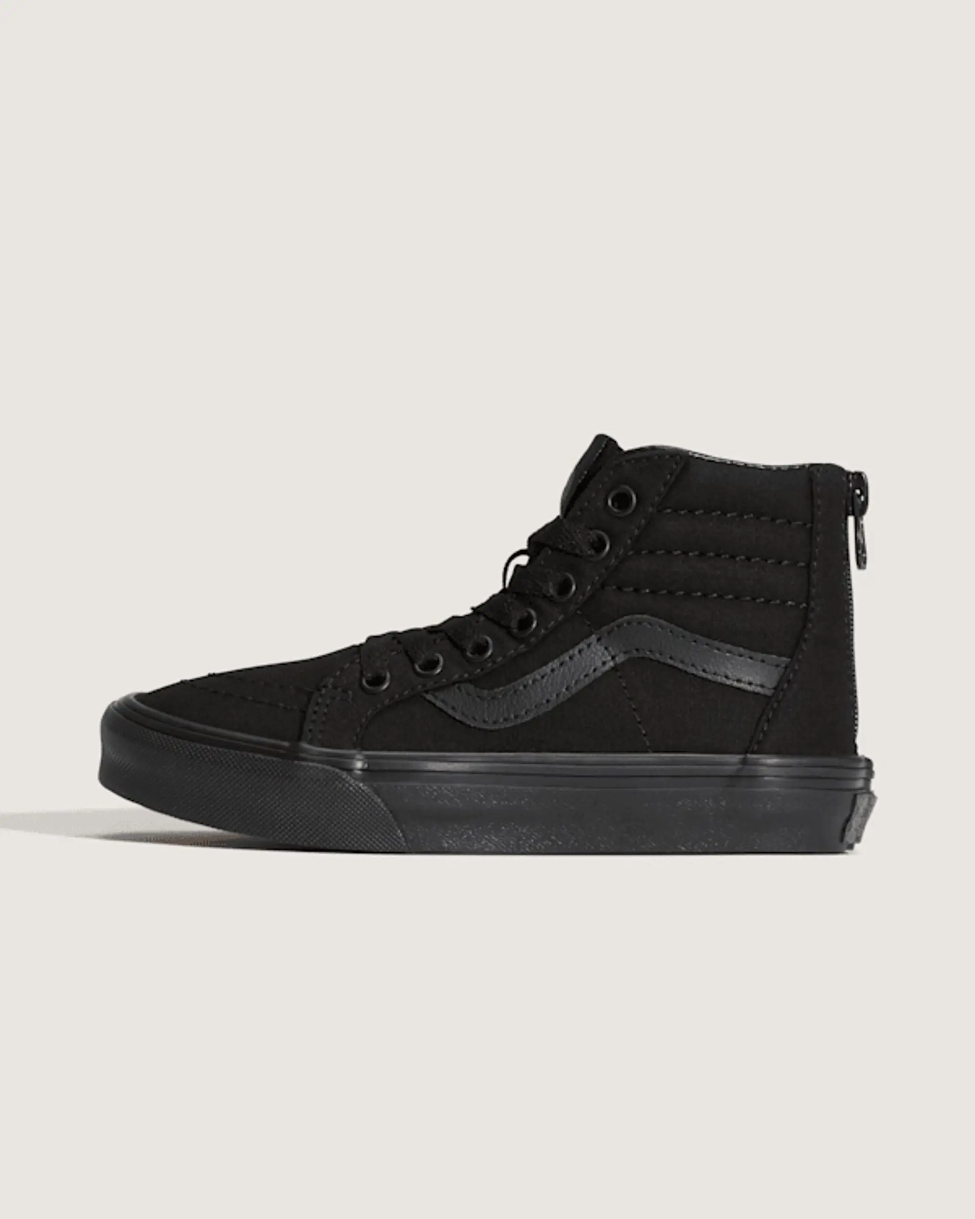 Vans - Kids Sk8-Hi Zip Shoes (4-8 Years), Black