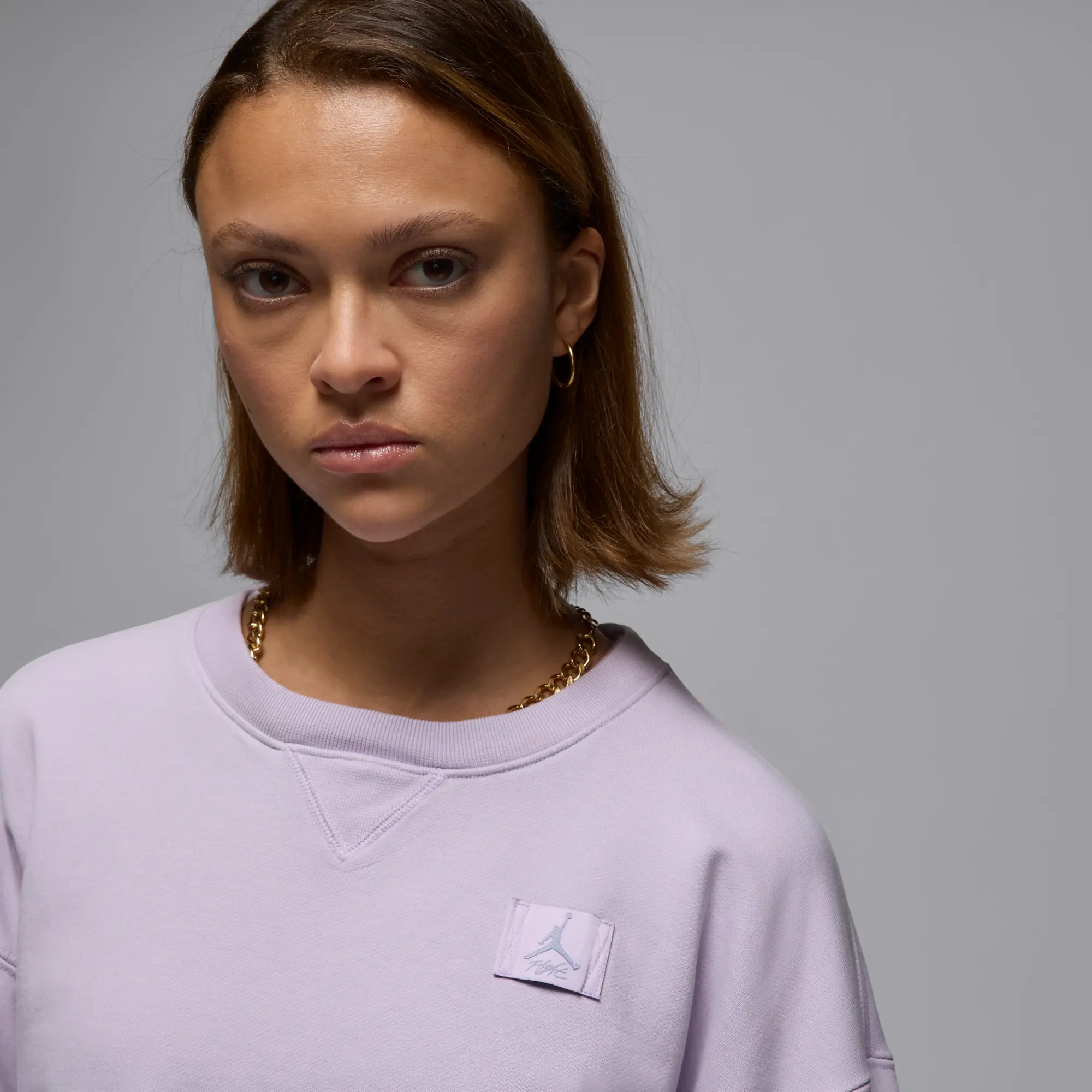 Nike Jordan Flight Fleece Women's French Terry Crew-Neck Sweatshirt - Purple - Cotton/Polyester