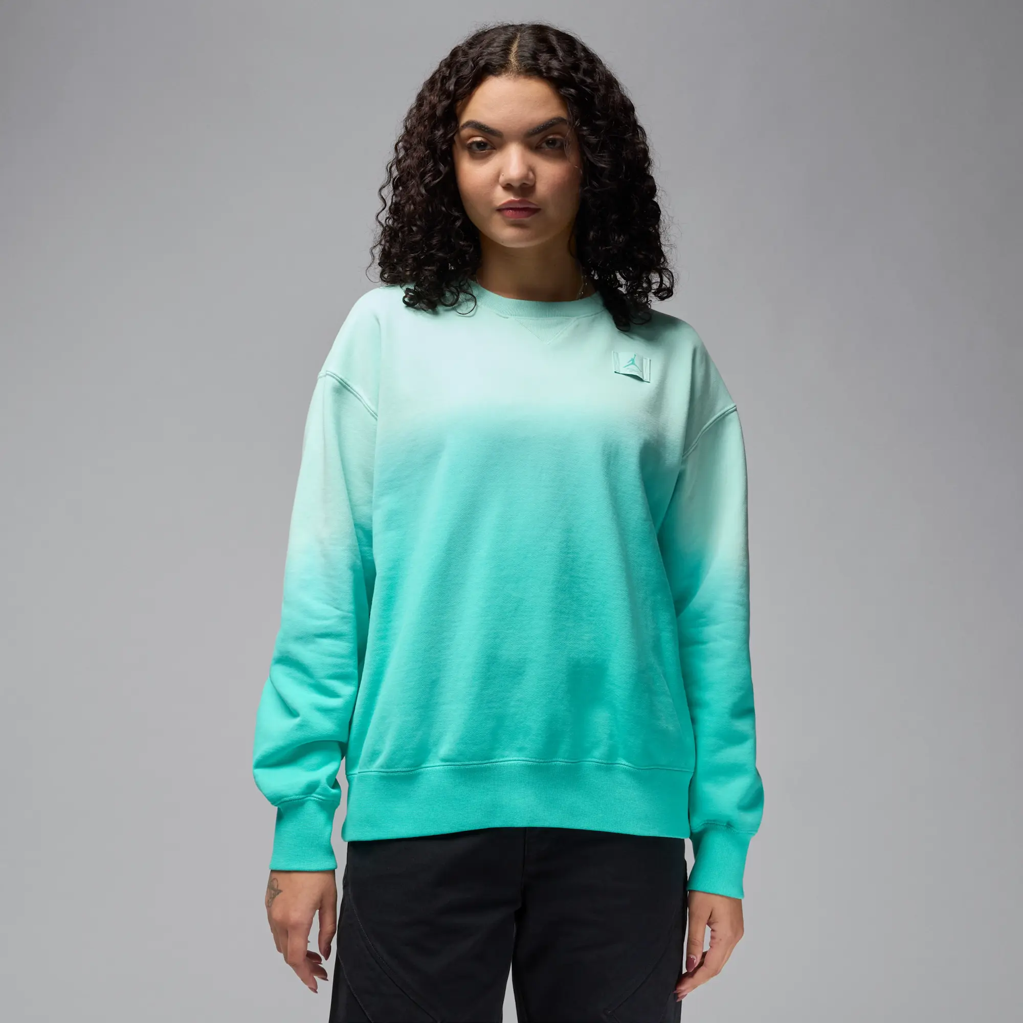 Nike Jordan Flight Fleece Women's French Terry Crew-Neck Sweatshirt - Green - Cotton/Polyester