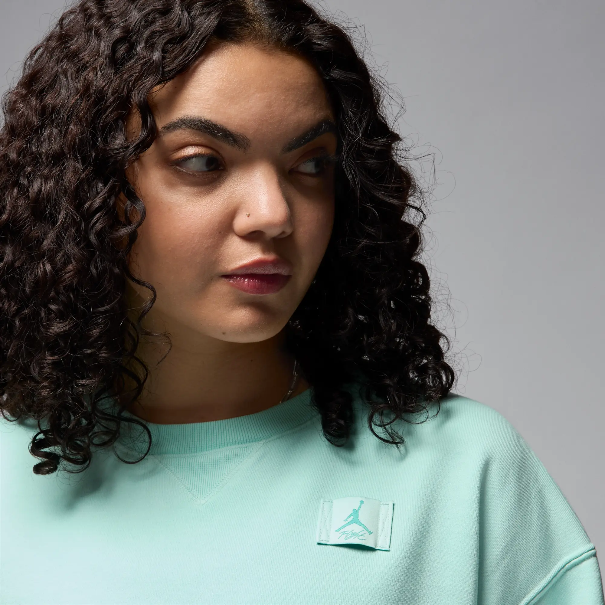 Nike Jordan Flight Fleece Women's French Terry Crew-Neck Sweatshirt - Green - Cotton/Polyester