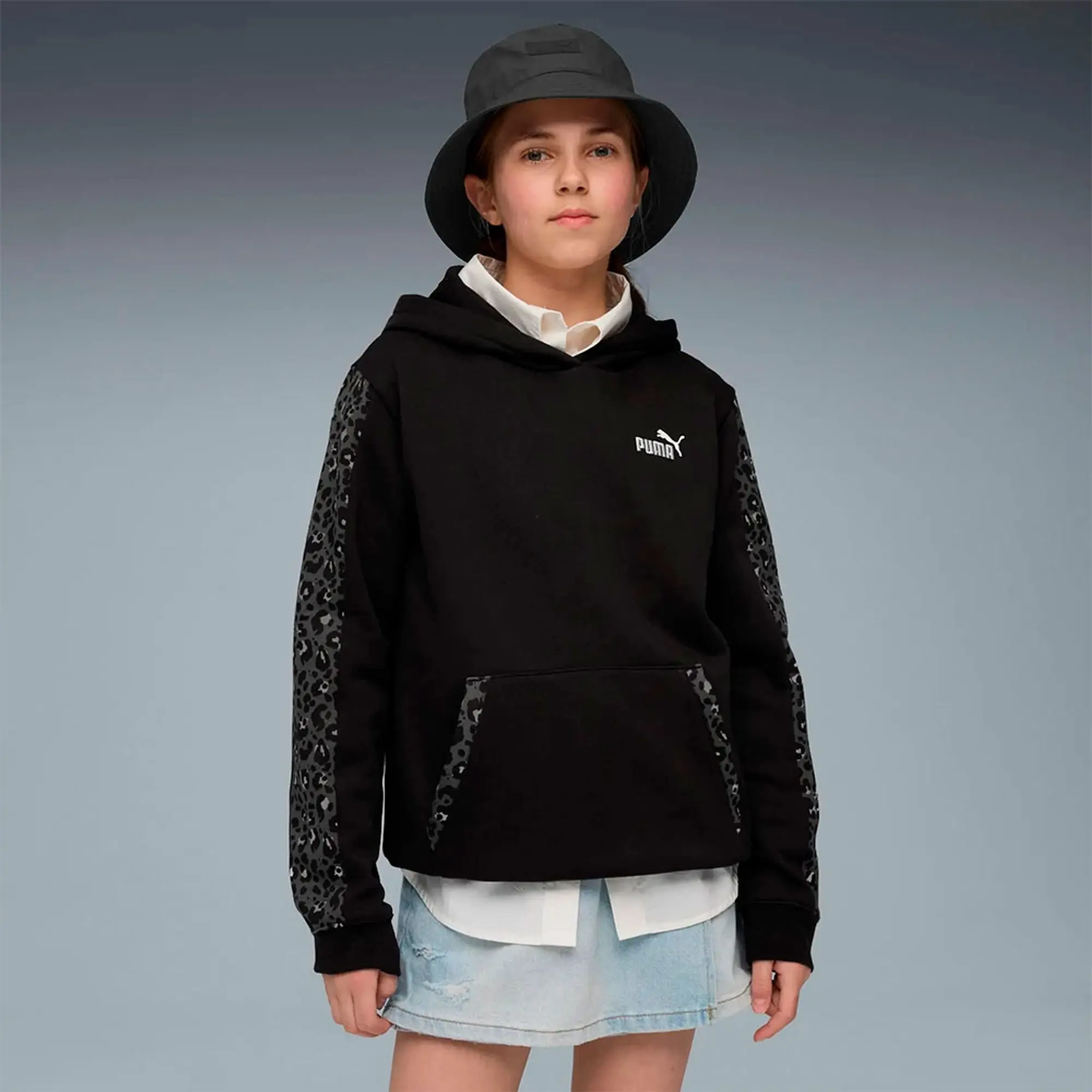PUMA Essentials Graphic Animal Hoodie Youth, Black