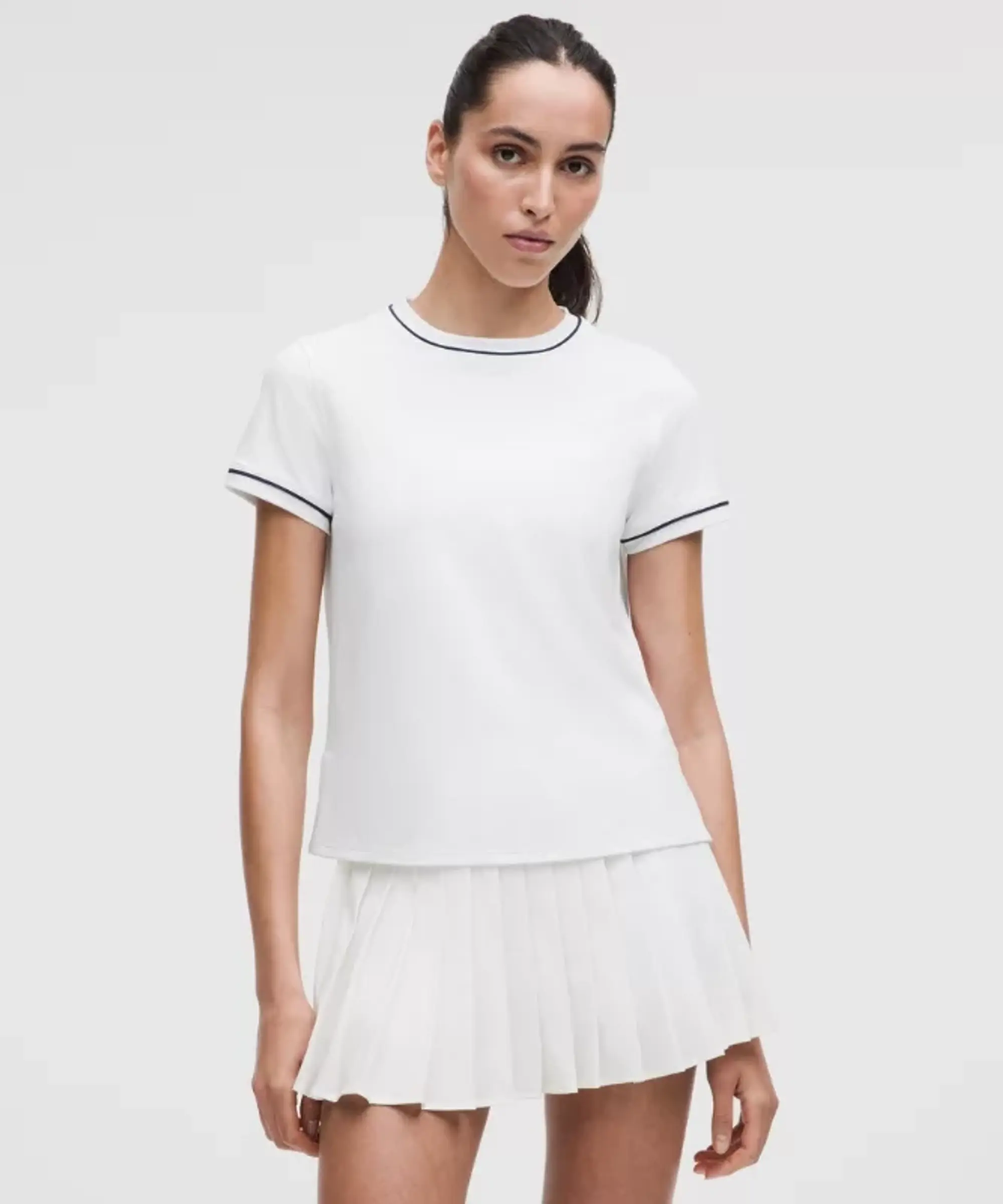 lululemon – Women's Crewneck Tennis Short-Sleeve Shirt Graphic – Color White/Blue – Size L