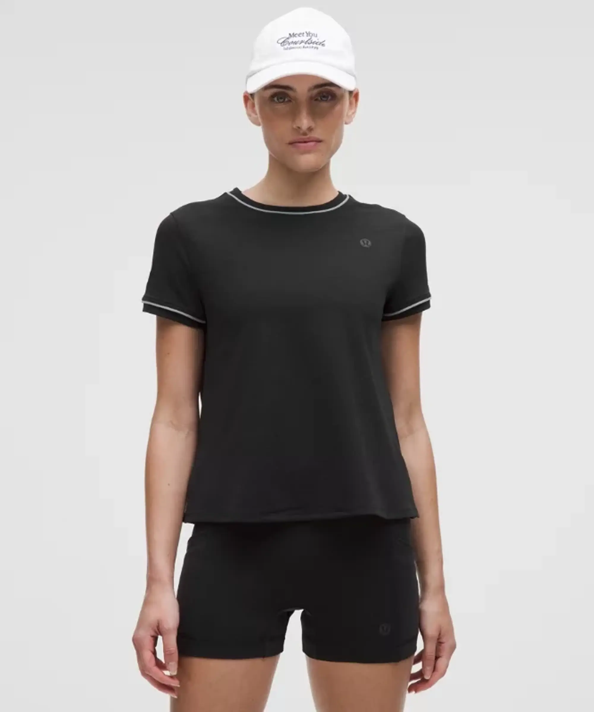 lululemon – Women's Crewneck Tennis Short-Sleeve Shirt Graphic – Color Black/Grey – Size L