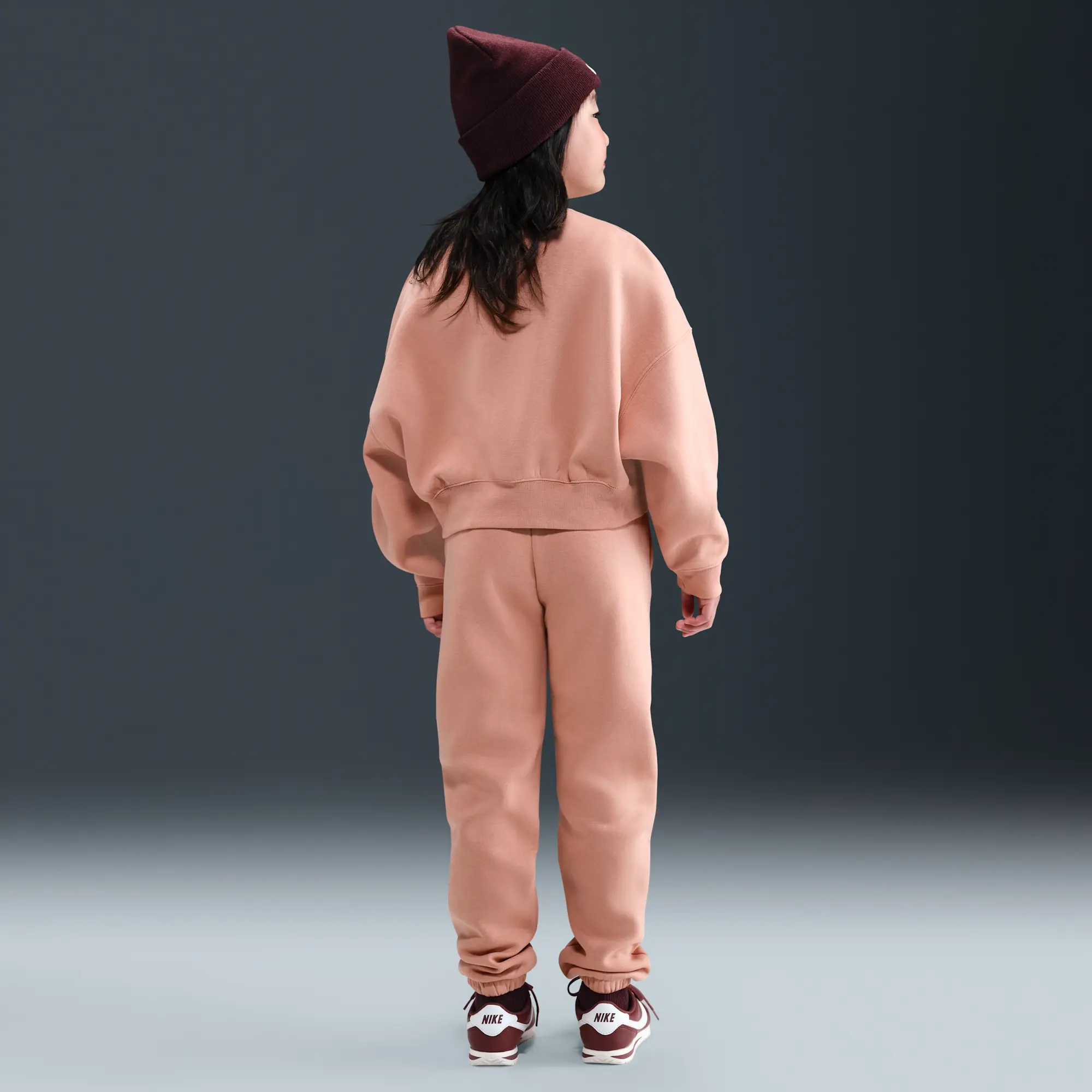 Nike Sportswear Older Kids' (Girls') Oversized Fleece Trousers - Pink - Cotton/Polyester