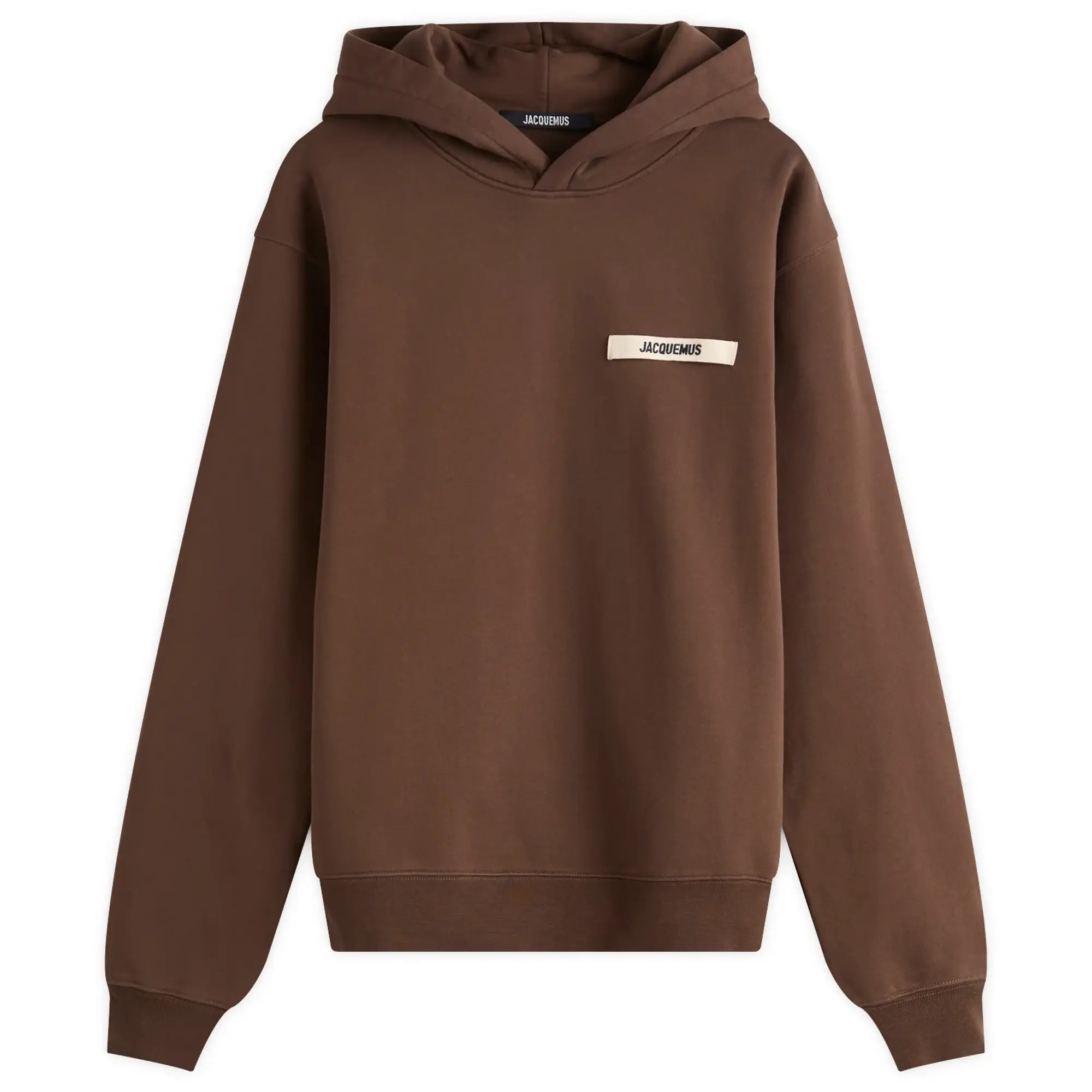 Jacquemus Men's Grosgrain Hoodie Dark Brown