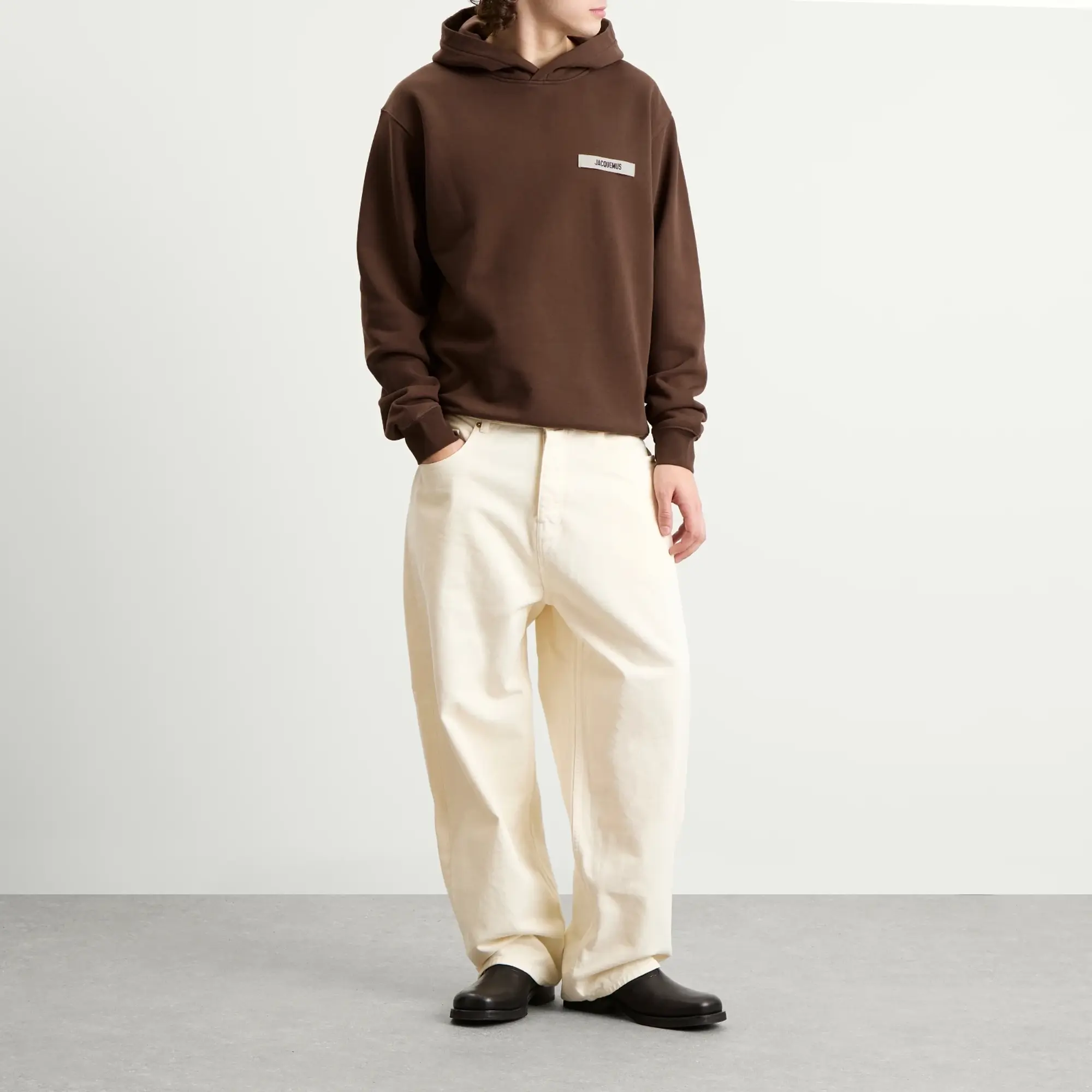 Jacquemus Men's Grosgrain Hoodie Dark Brown