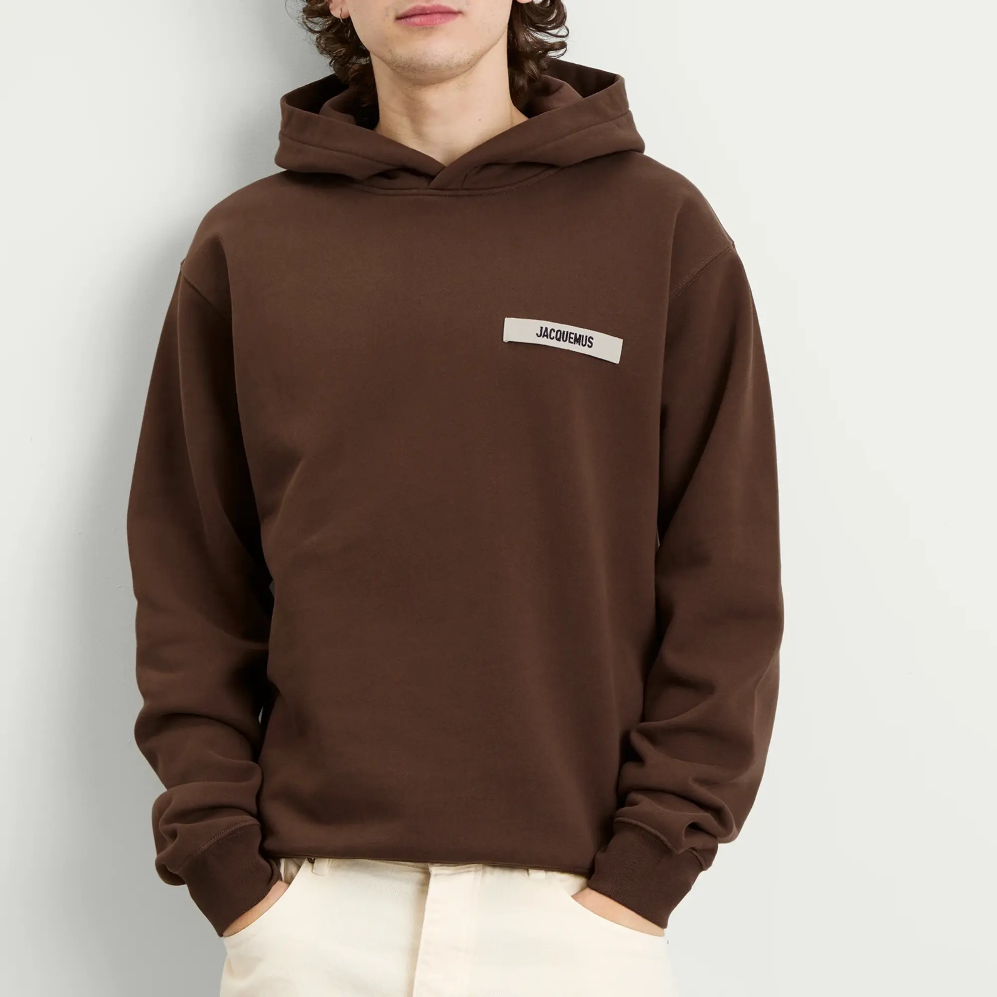 Jacquemus Men's Grosgrain Hoodie Dark Brown