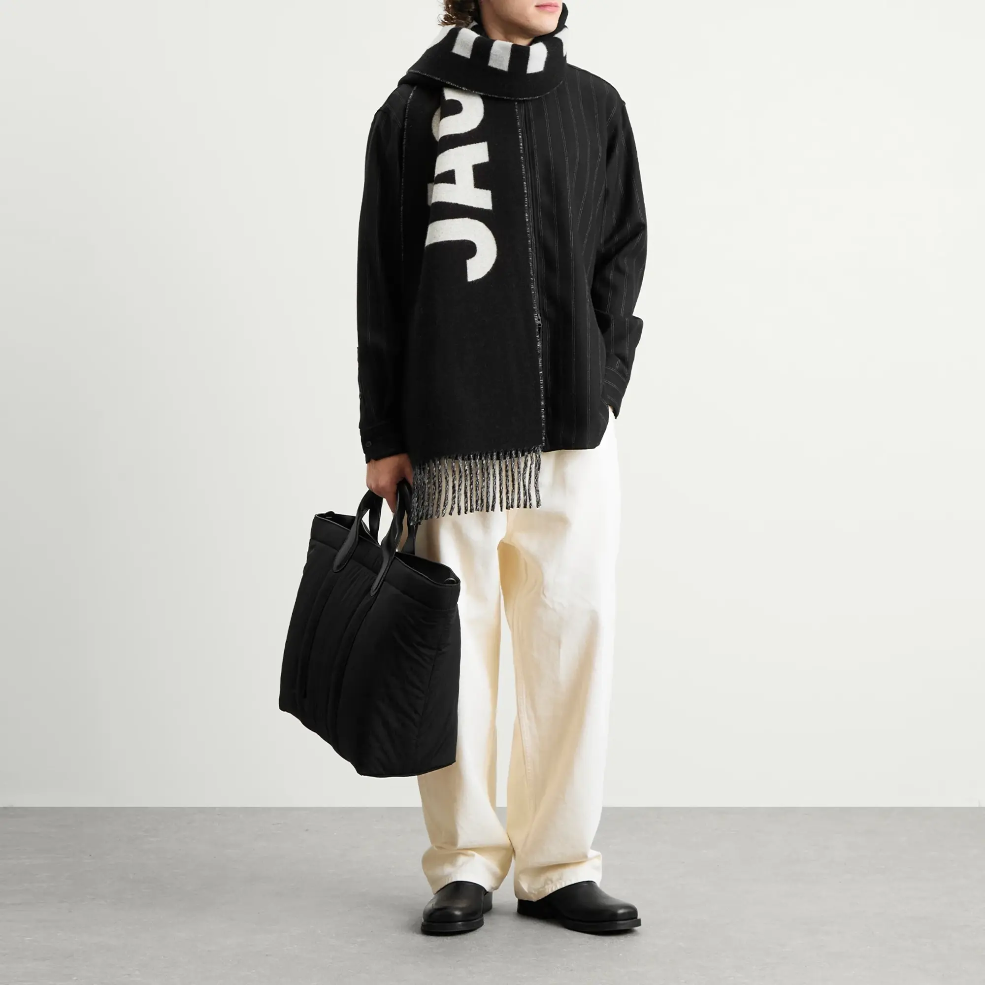 Jacquemus Men's Jacquemus Men's Large Logo Scarf Black