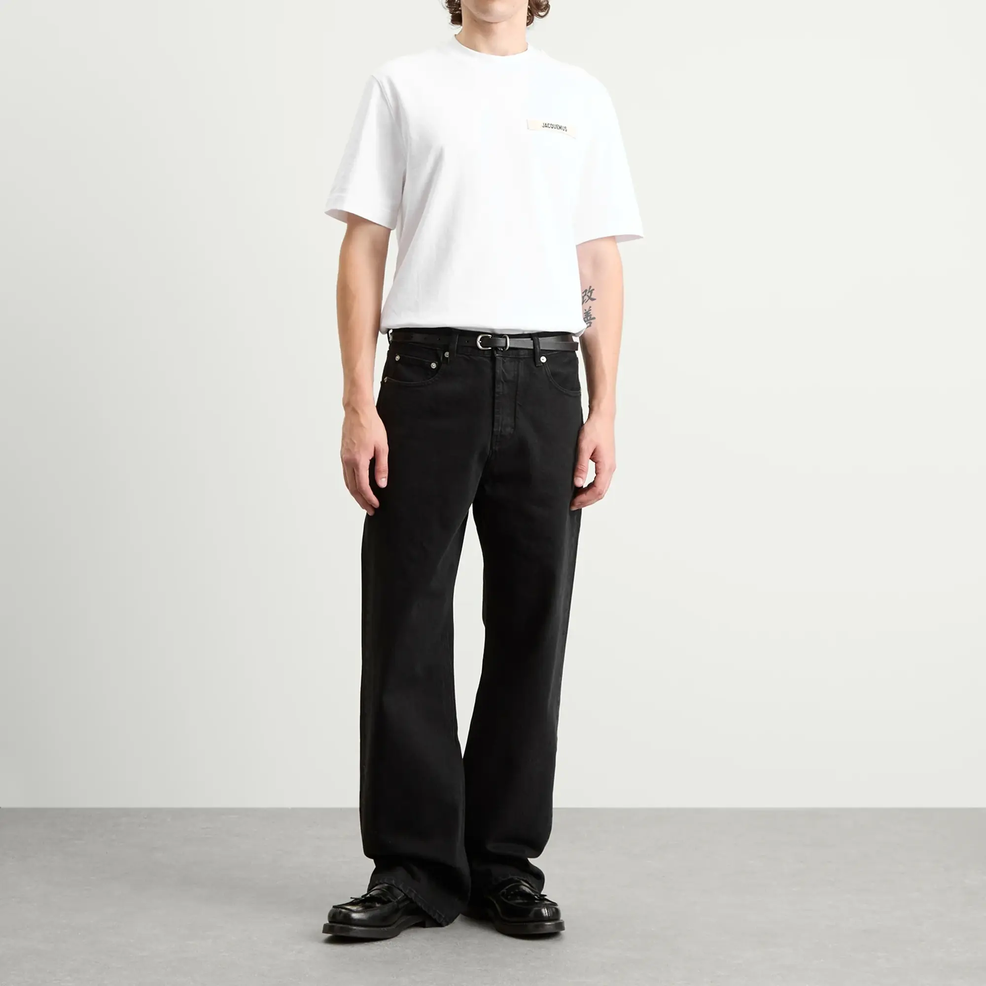 Jacquemus Men's Grosgrain Logo T-Shirt White