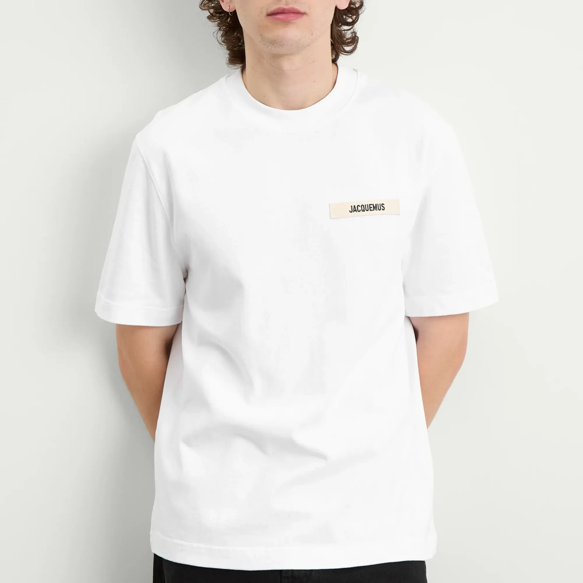 Jacquemus Men's Grosgrain Logo T-Shirt White
