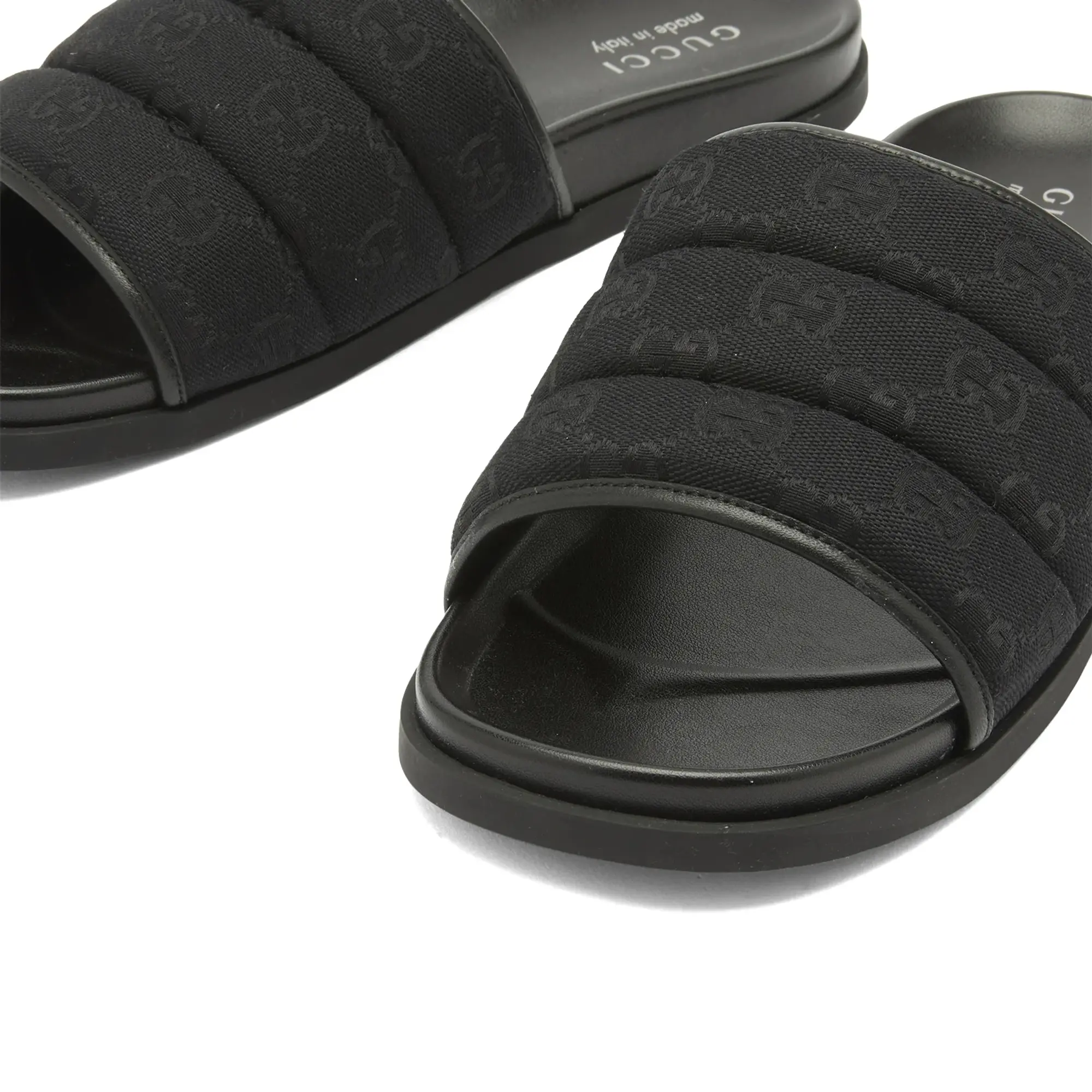 Gucci Men's Rhein GG Canvas Slide Black