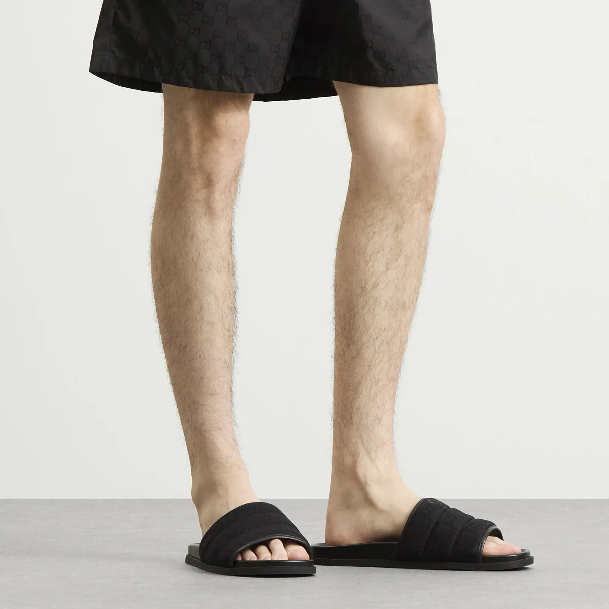 Gucci Men's Rhein GG Canvas Slide Black