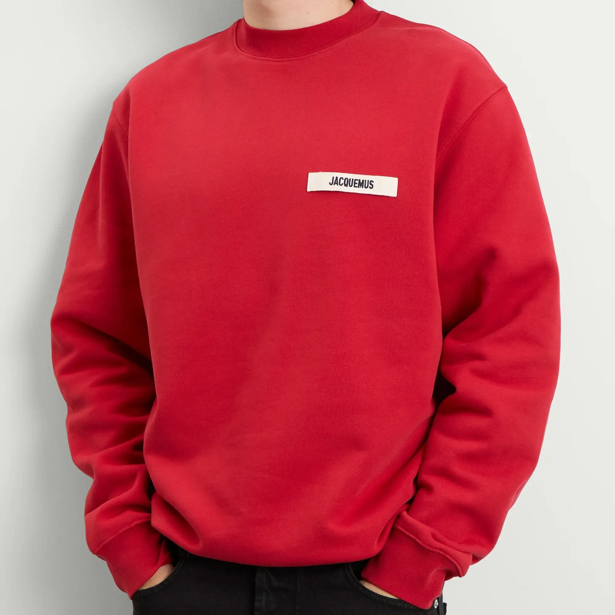 Jacquemus Men's Grosgrain Sweatshirt Dark Red