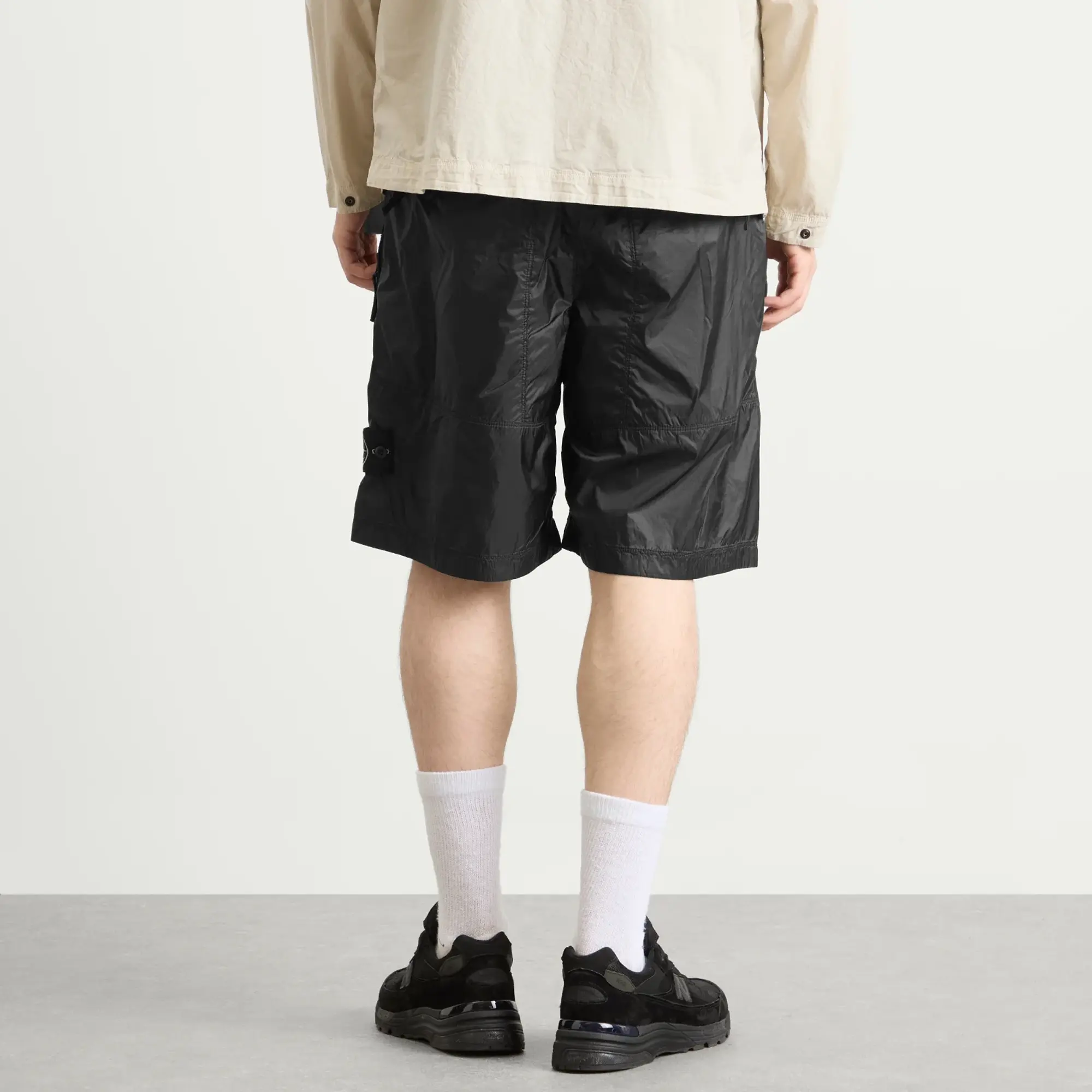 Stone Island Men's Ripstop Light Nylon Shorts Lead Grey