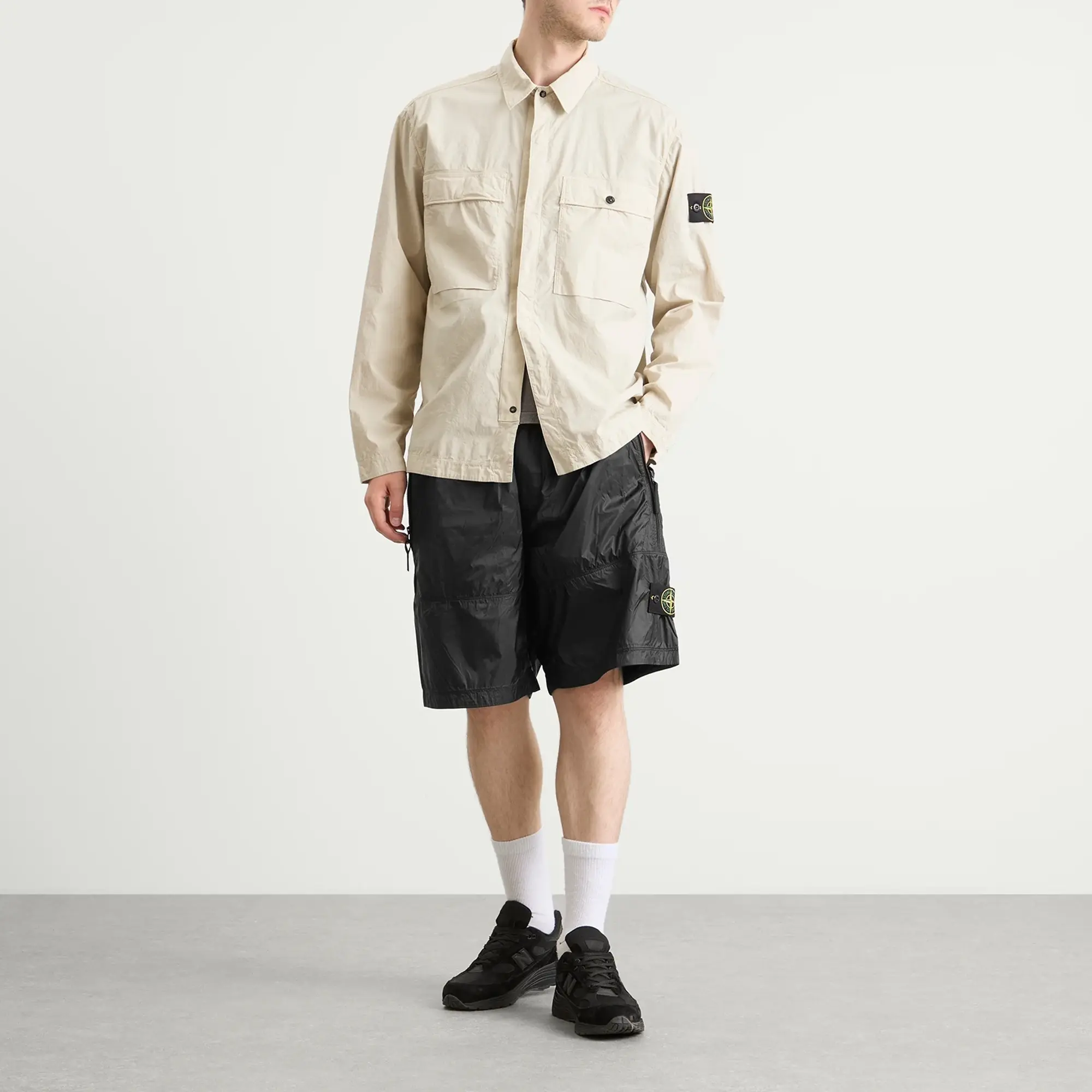 Stone Island Men's Ripstop Light Nylon Shorts Lead Grey