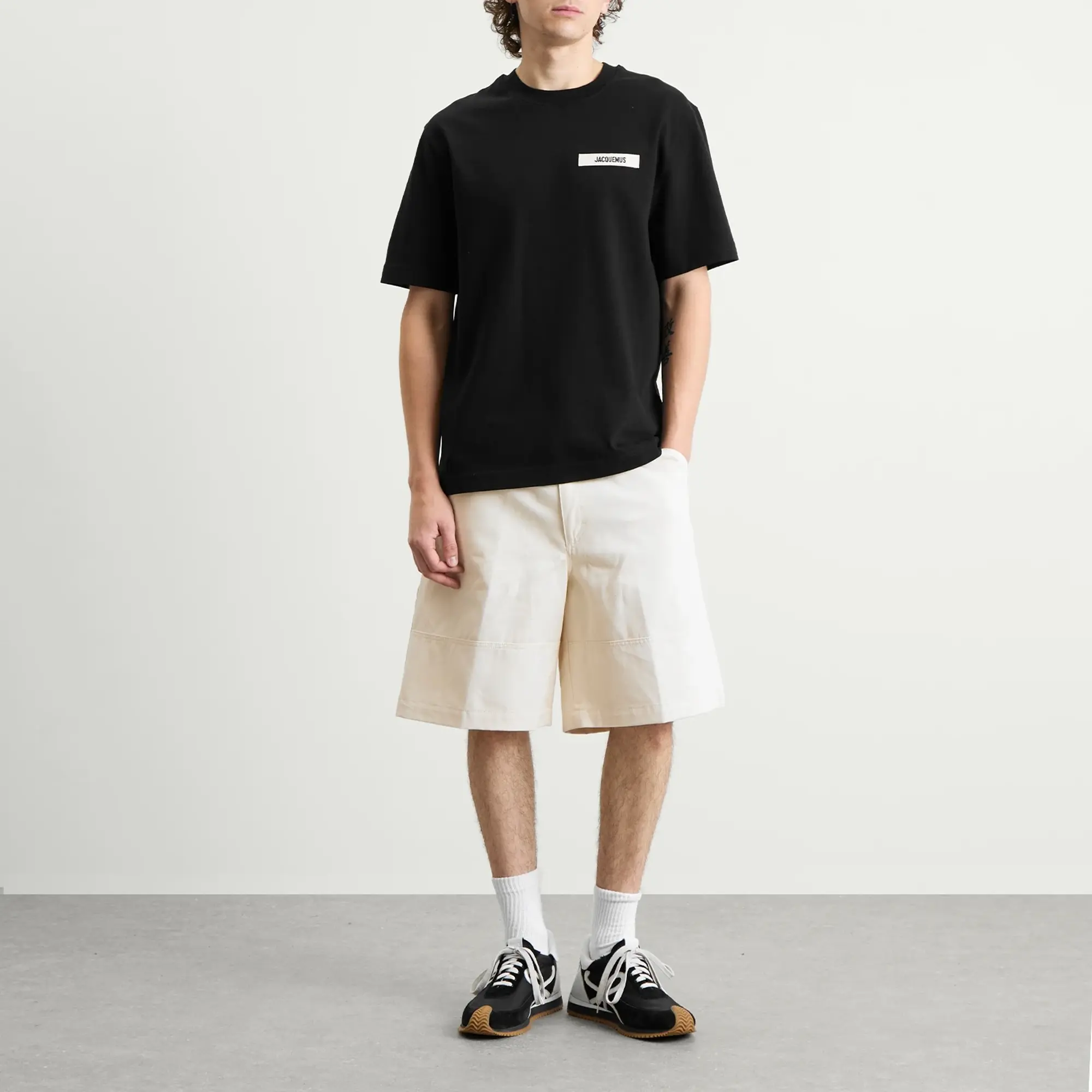 Jacquemus Men's Grosgrain Logo T-Shirt Black