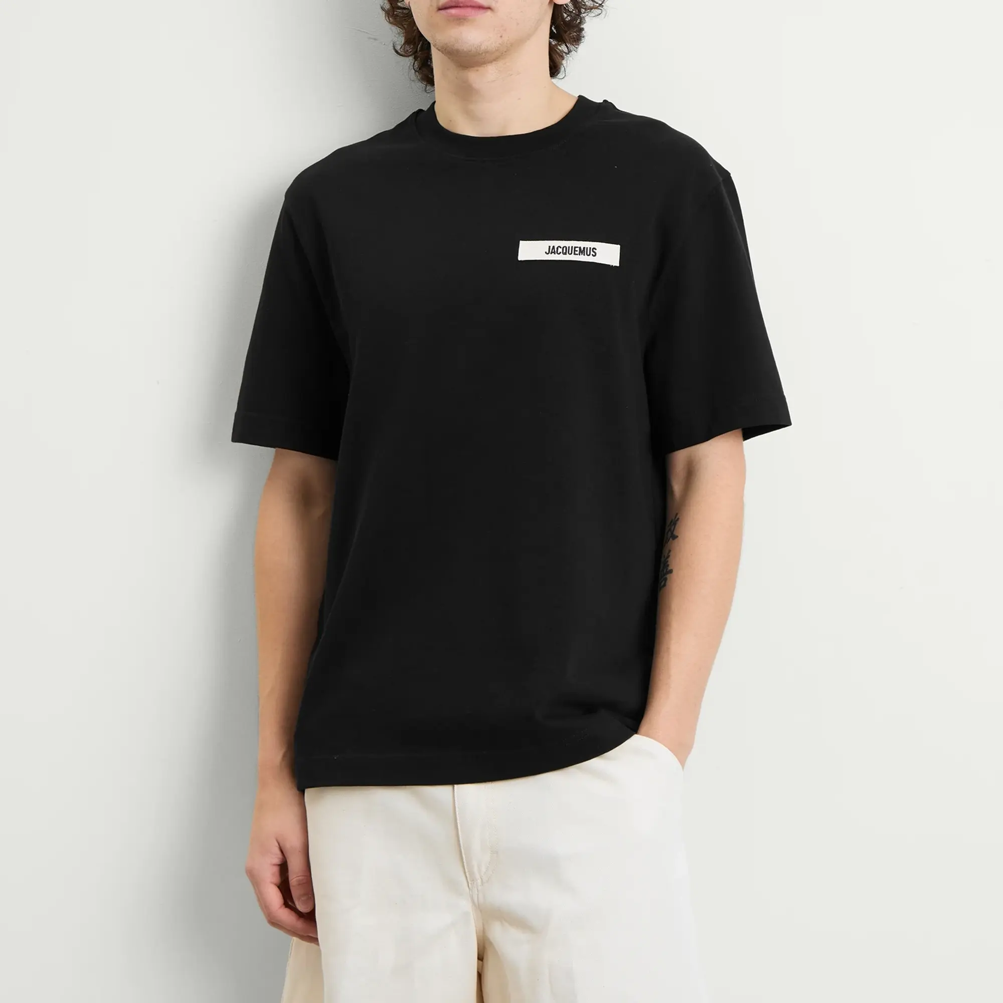 Jacquemus Men's Grosgrain Logo T-Shirt Black