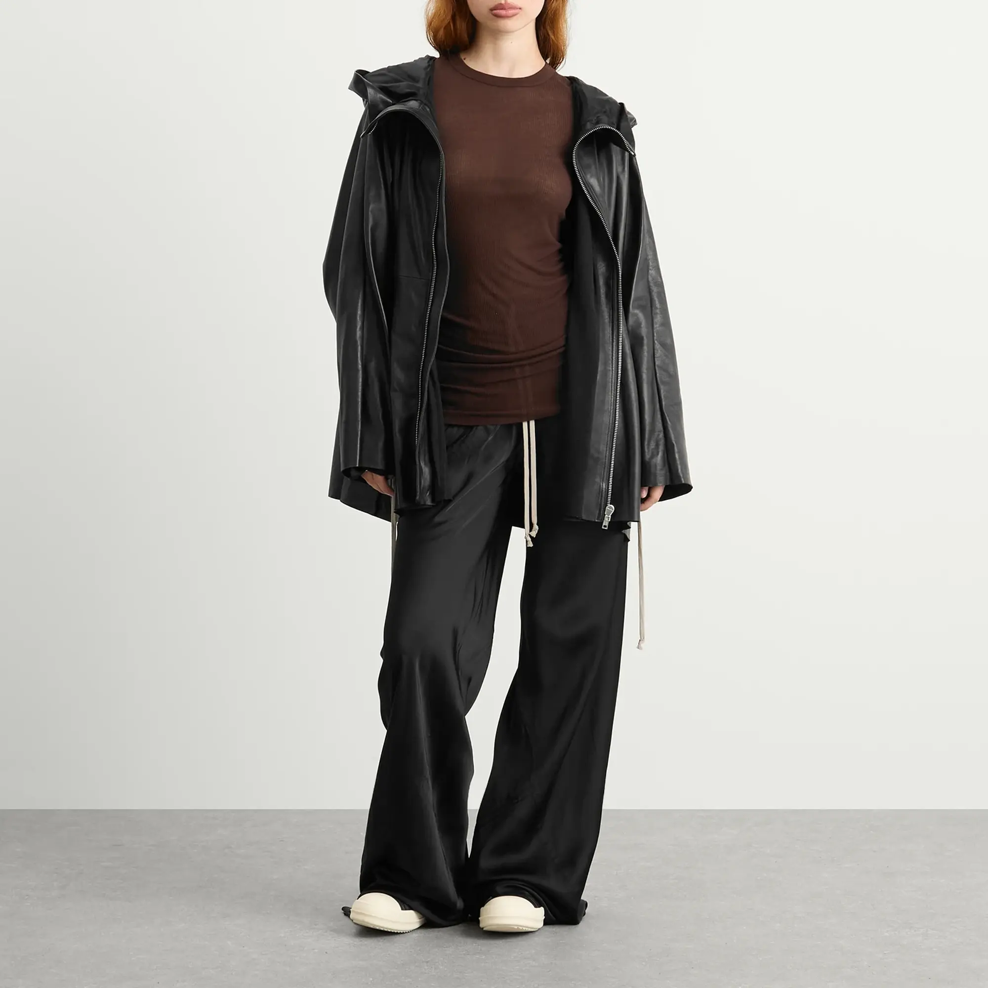 Rick Owens Women's Zip Front Hooded Jacket Black