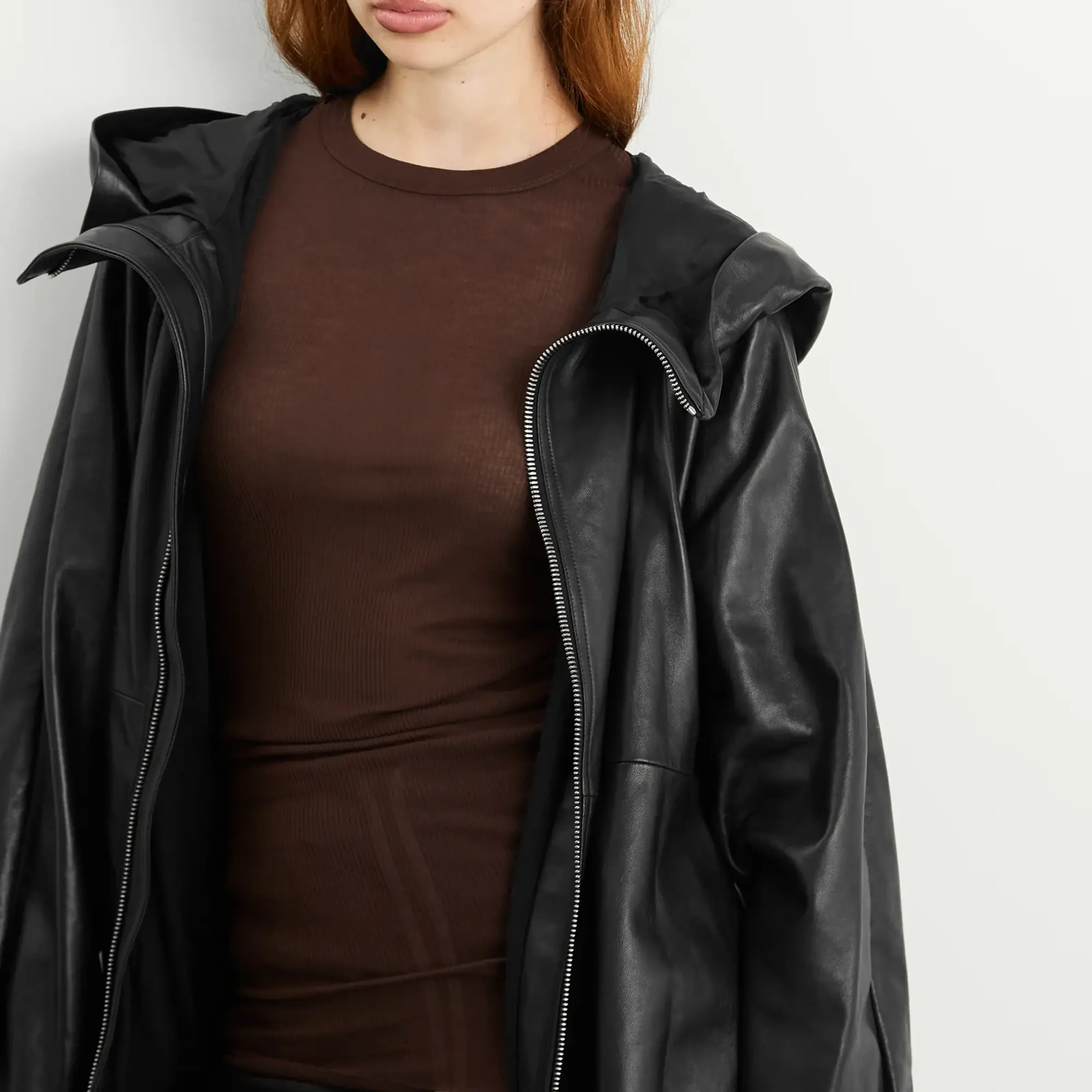 Rick Owens Women's Zip Front Hooded Jacket Black