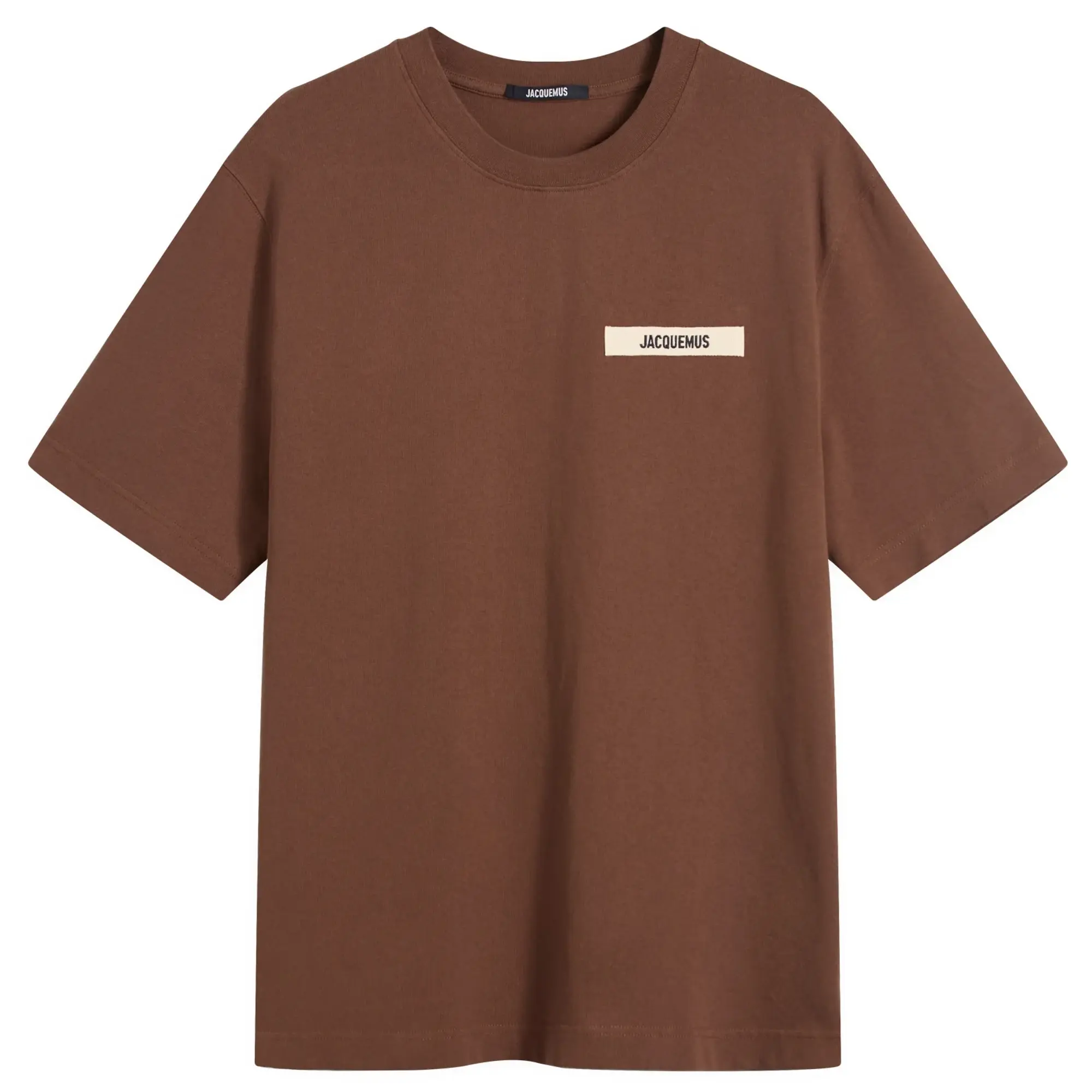 Jacquemus Men's Grosgrain Logo T-Shirt Dark Brown