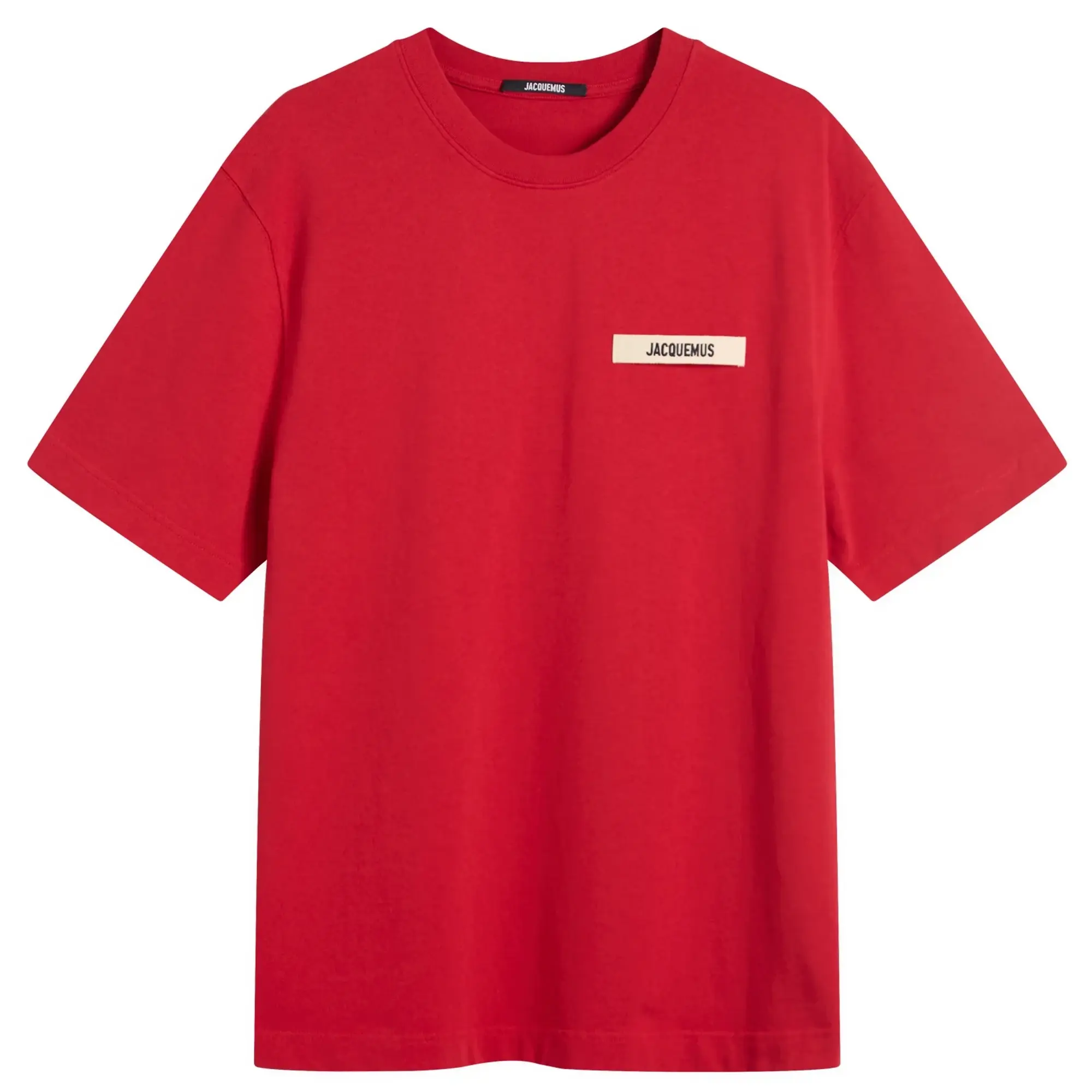 Jacquemus Men's Grosgrain Logo T-Shirt Dark Red