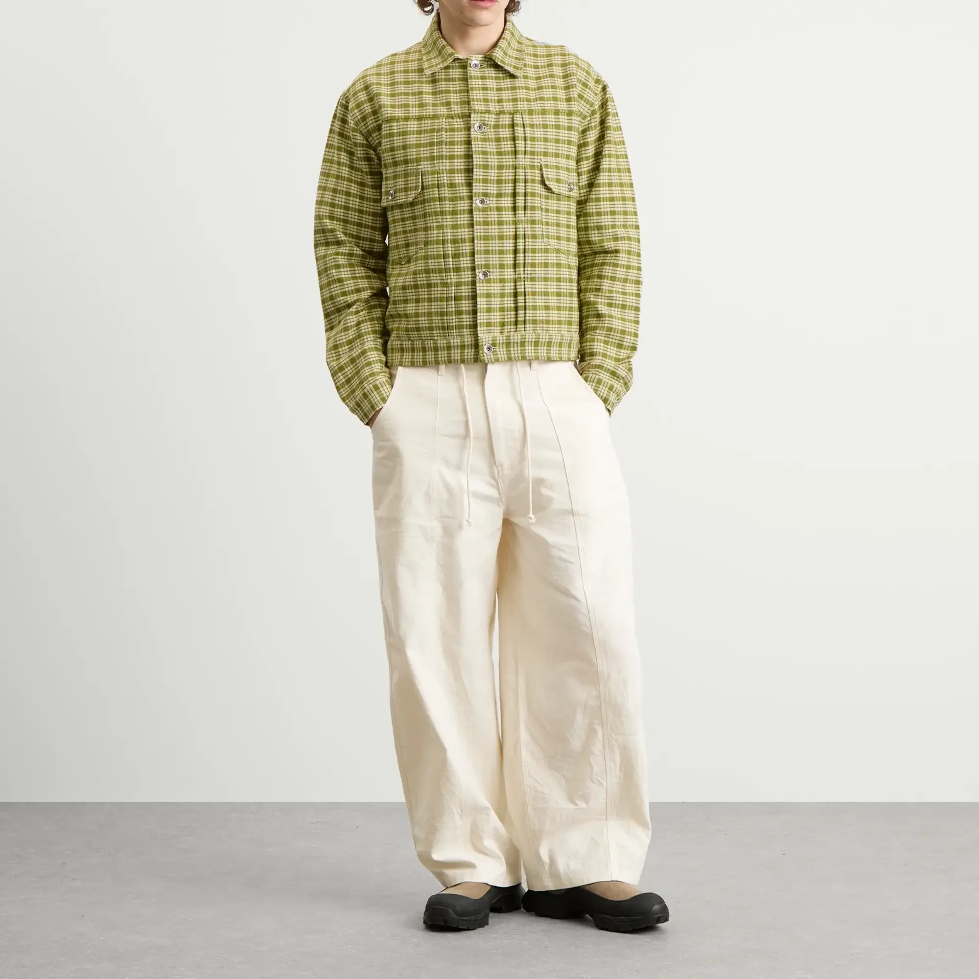 Story mfg. Men's Sundae Jacket Moss Check Handloom