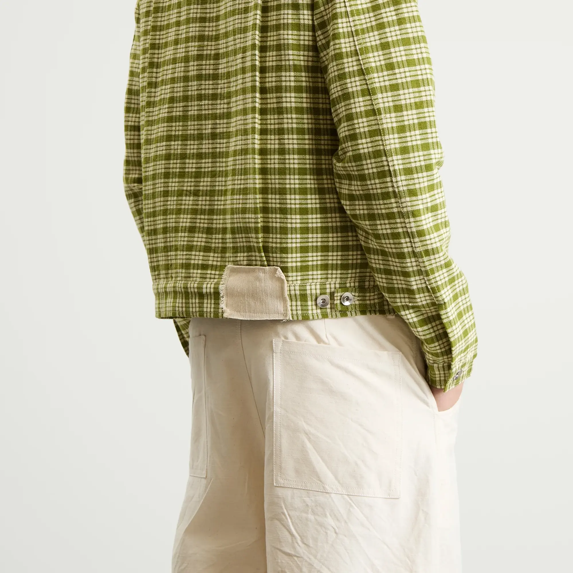 Story mfg. Men's Sundae Jacket Moss Check Handloom