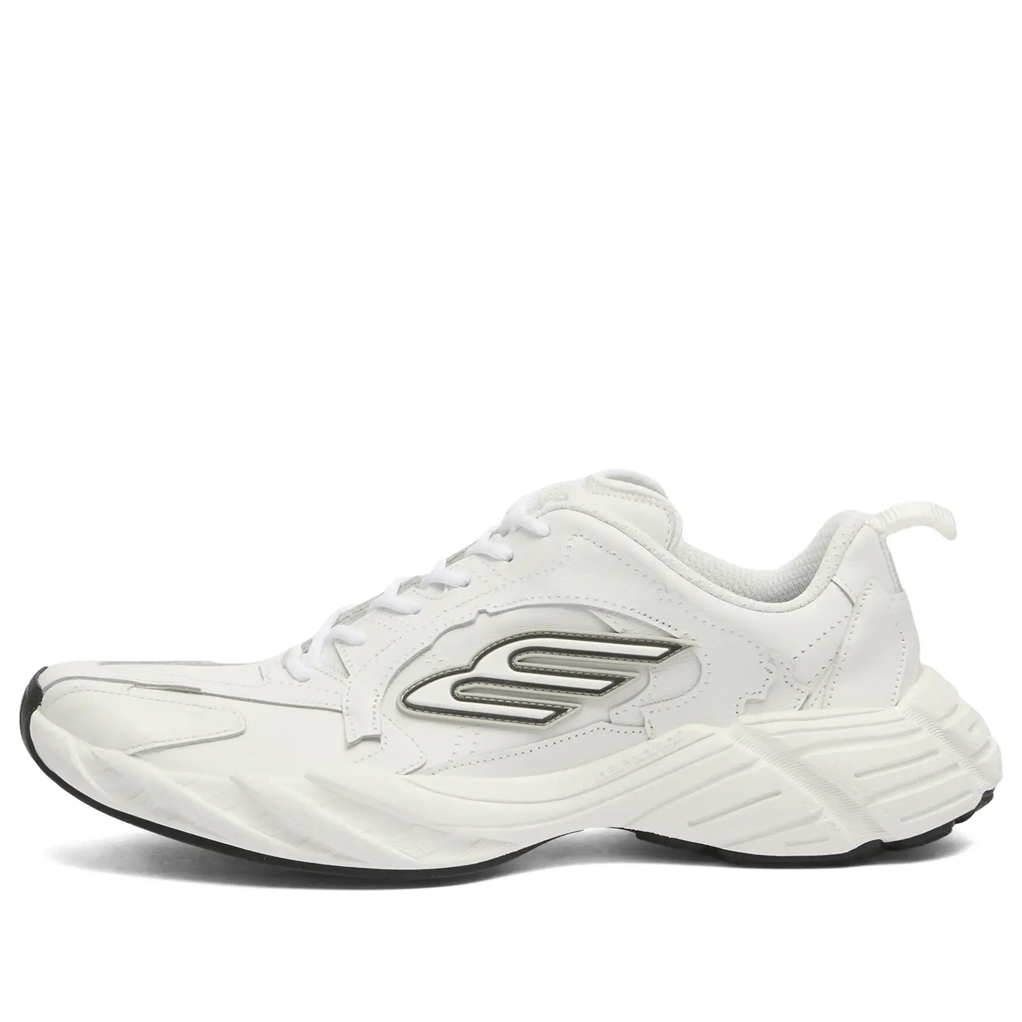 Balenciaga Men's Monday Leather Sneaker White / Black / Grey