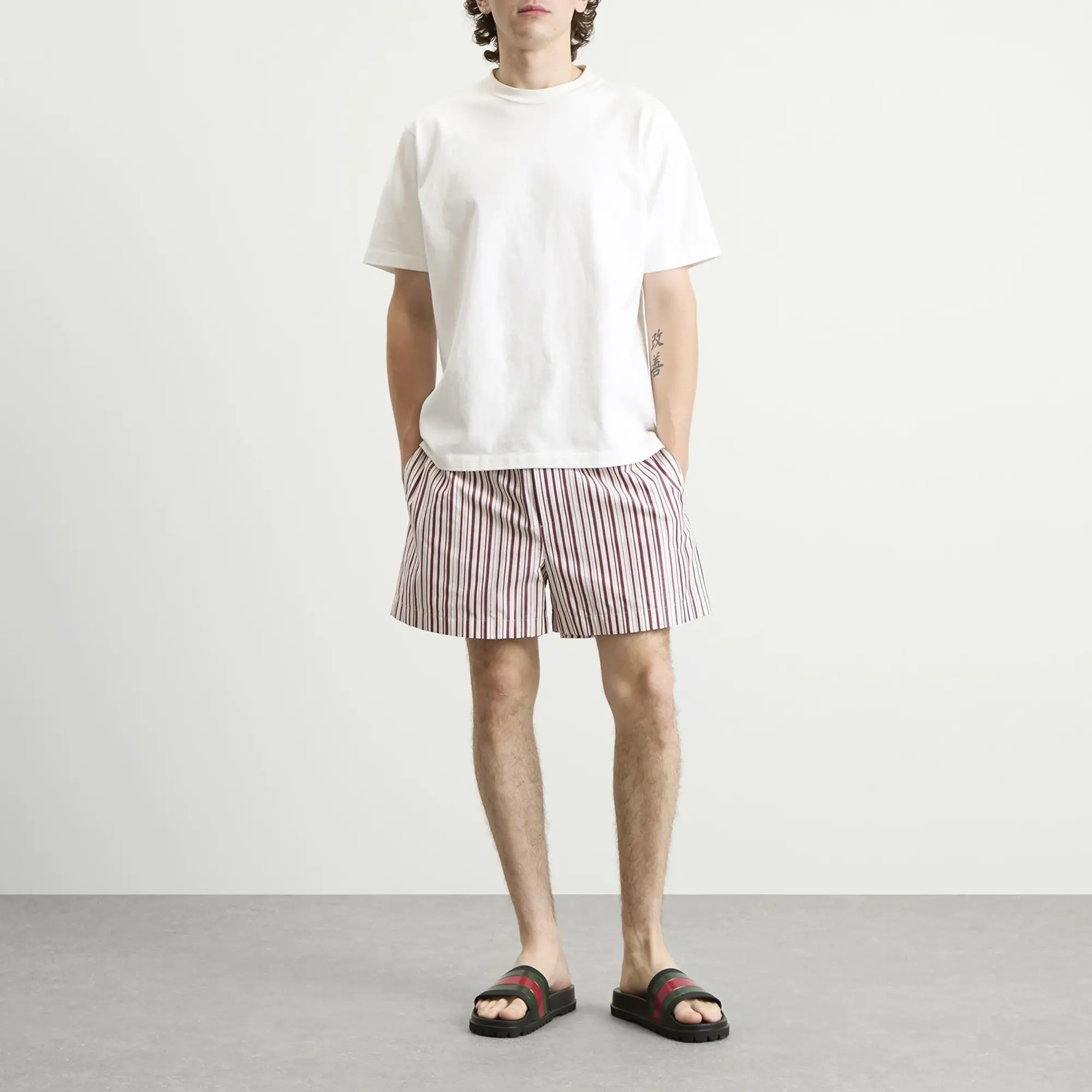 Gucci Men's Stripe Shorts Red