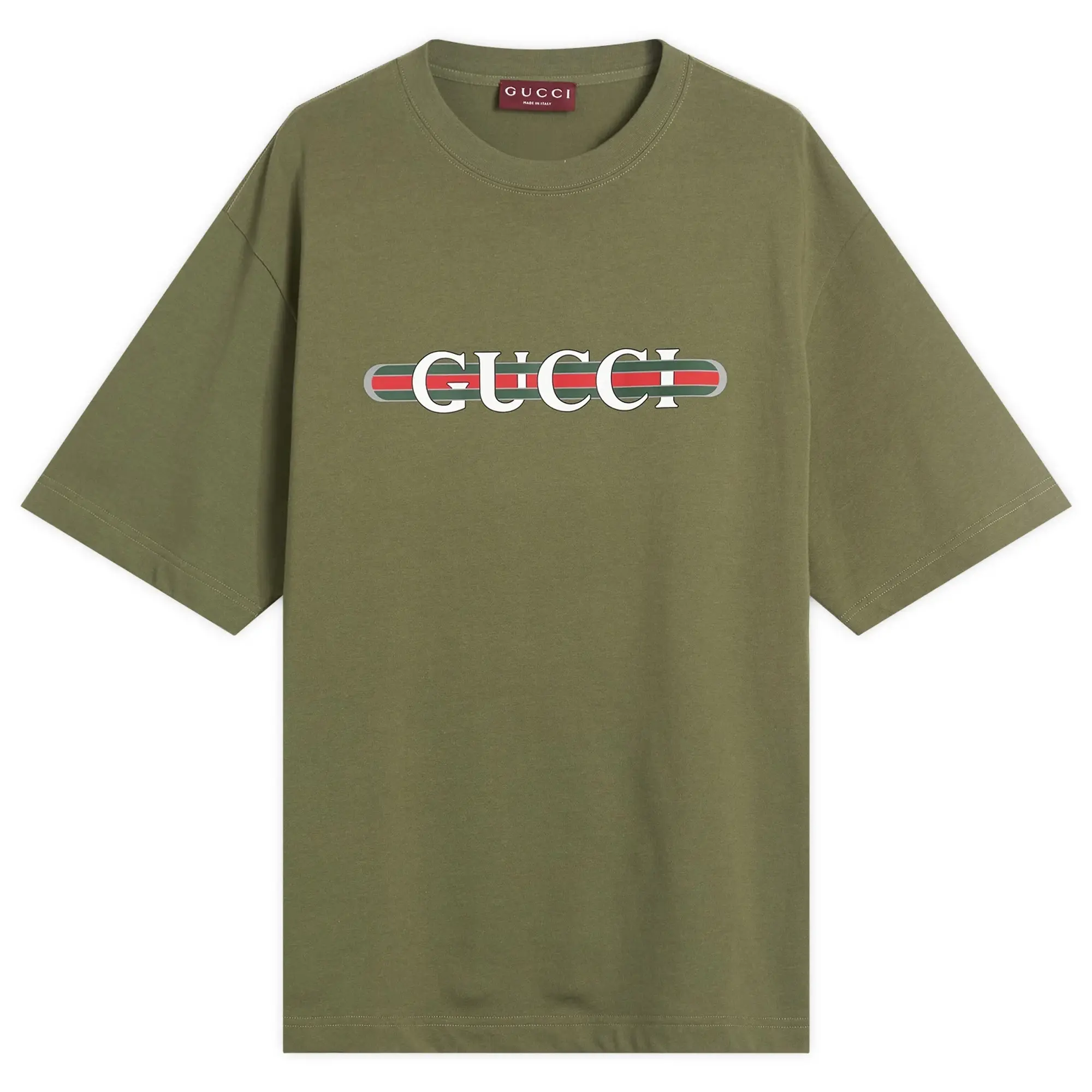 Gucci Men's Interlocking Logo Heavy Cotton T-Shirt Green