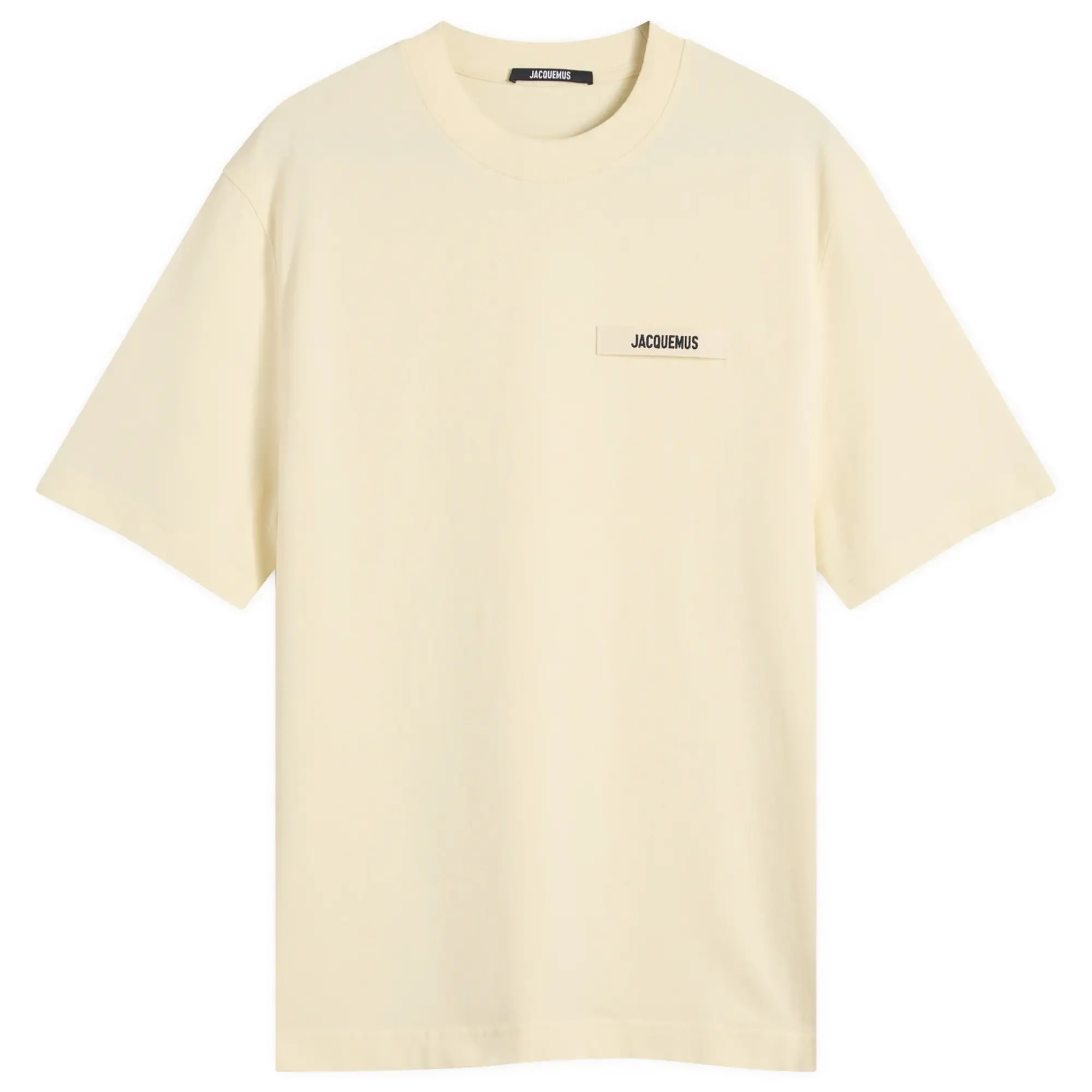 Jacquemus Men's Grosgrain Logo T-Shirt Beige