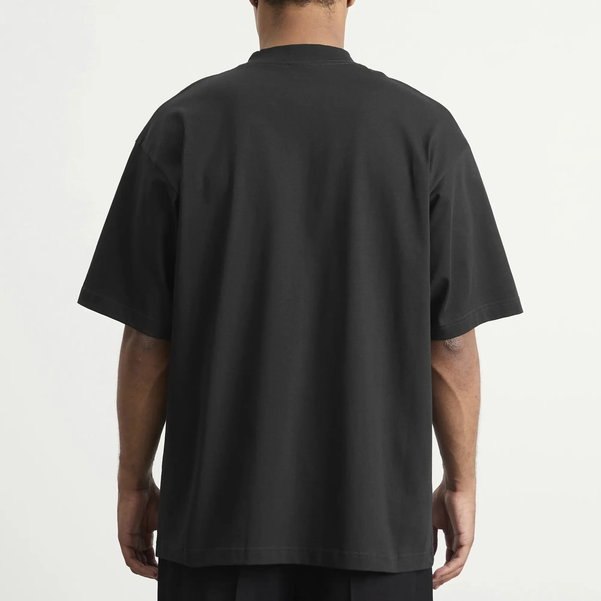 Balenciaga Men's Nano BB Logo Dry Jersey Medium Fit T-Shirt Faded Black
