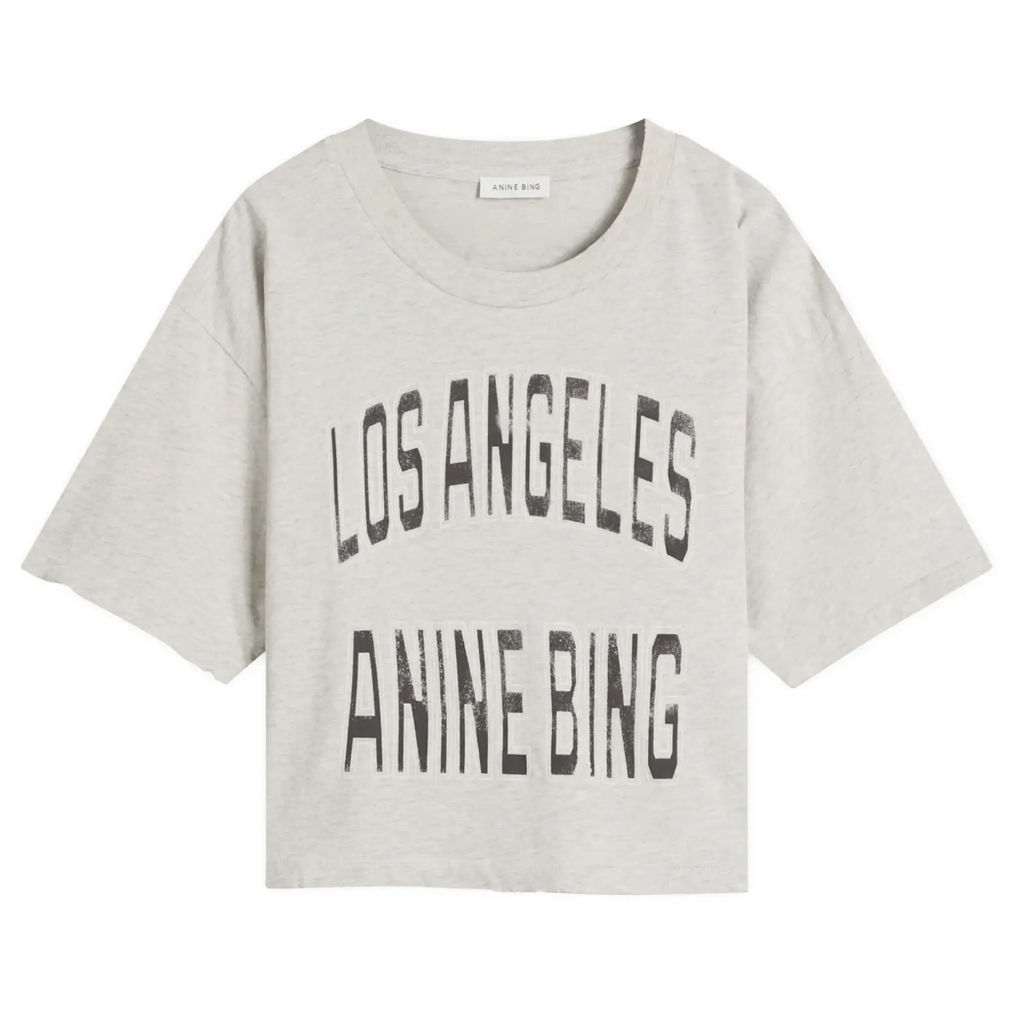 Anine Bing Women's Johnny Cropped T-Shirt Grey