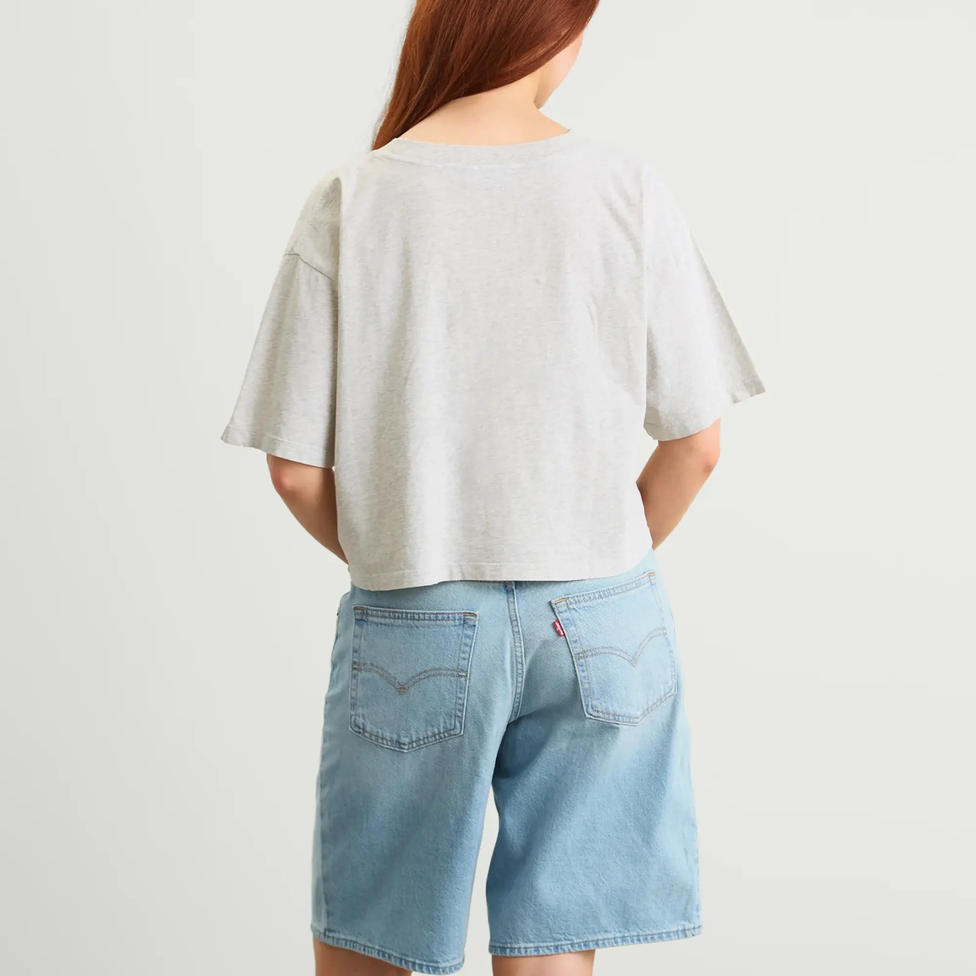 Anine Bing Women's Johnny Cropped T-Shirt Grey