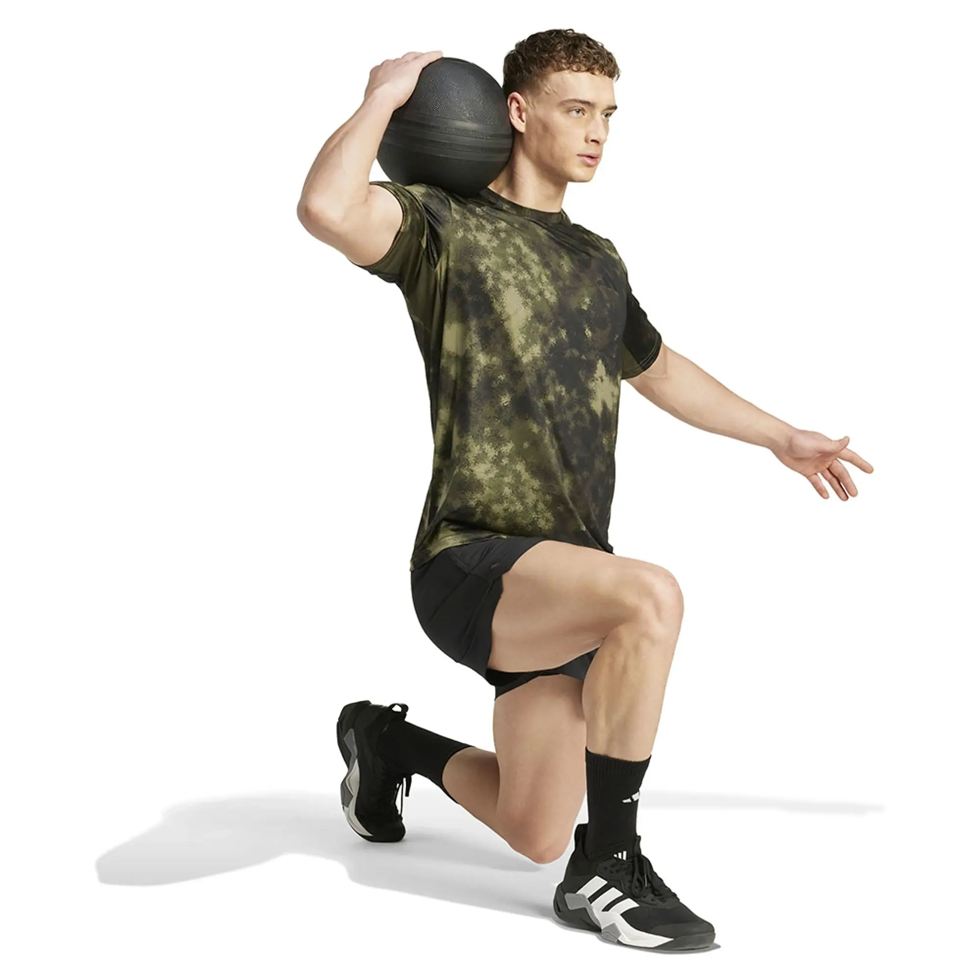 Adidas Train Essentials Seasonal All Over Print Short Sleeve T-shirt