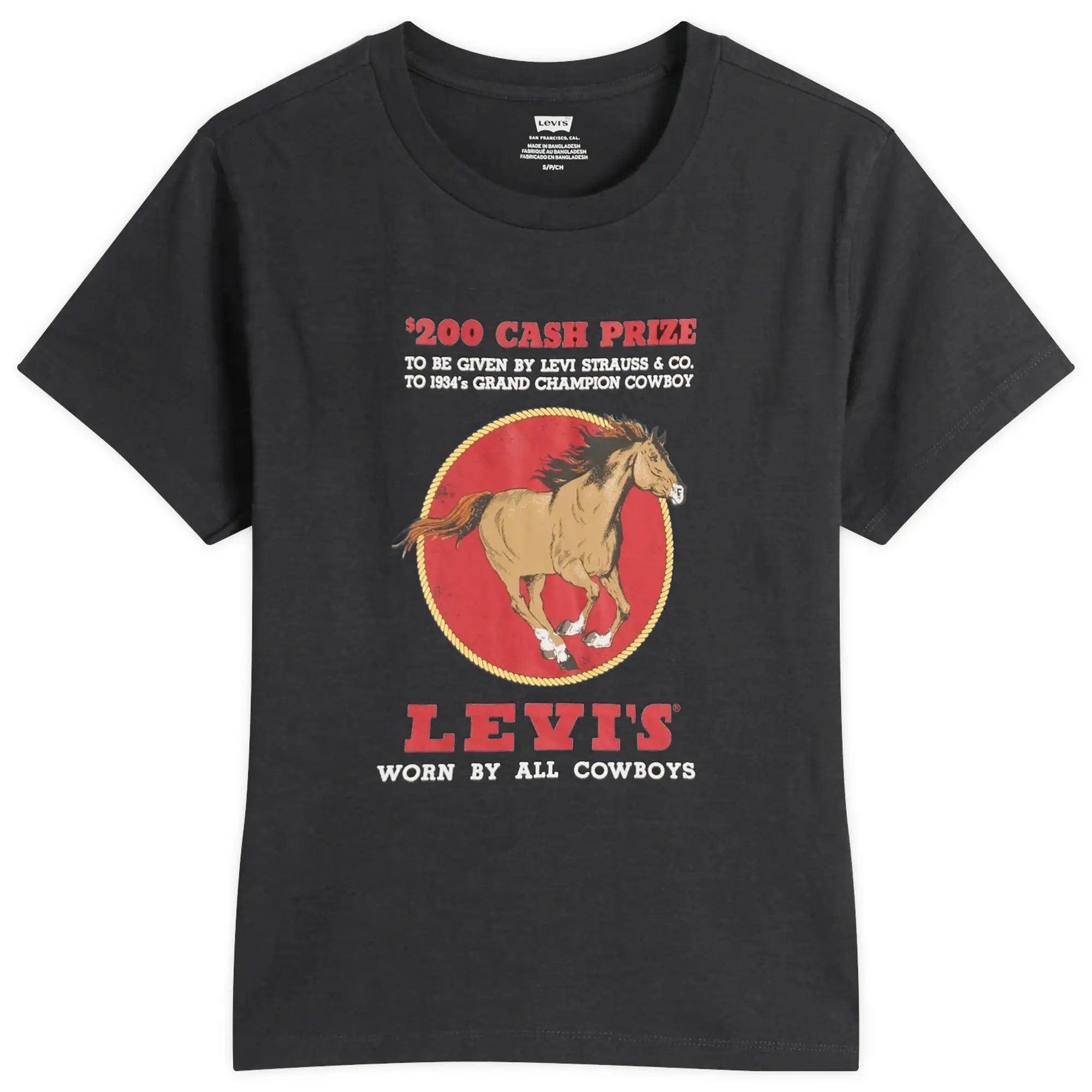 Levi's Women's Horse Print T-Shirt Pirate Black