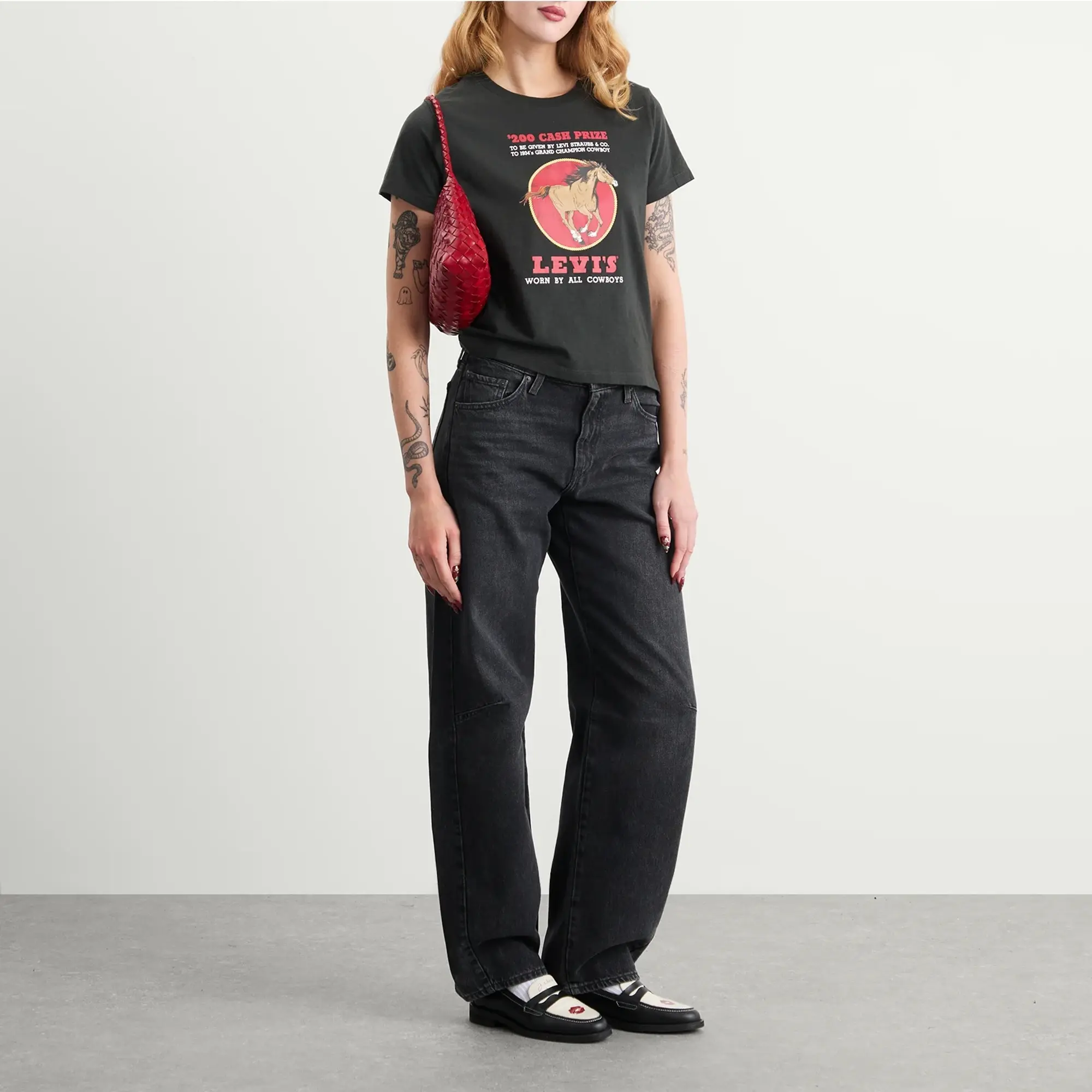 Levi's Women's Horse Print T-Shirt Pirate Black