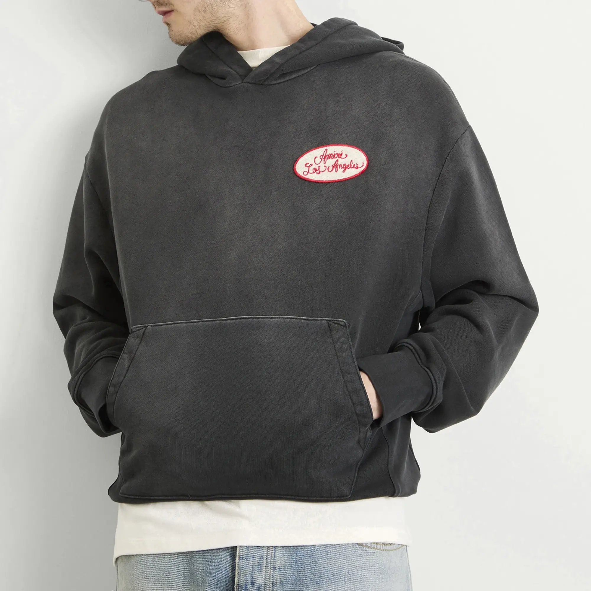 AMIRI Men's Station Patch Oversized Hoodie Black