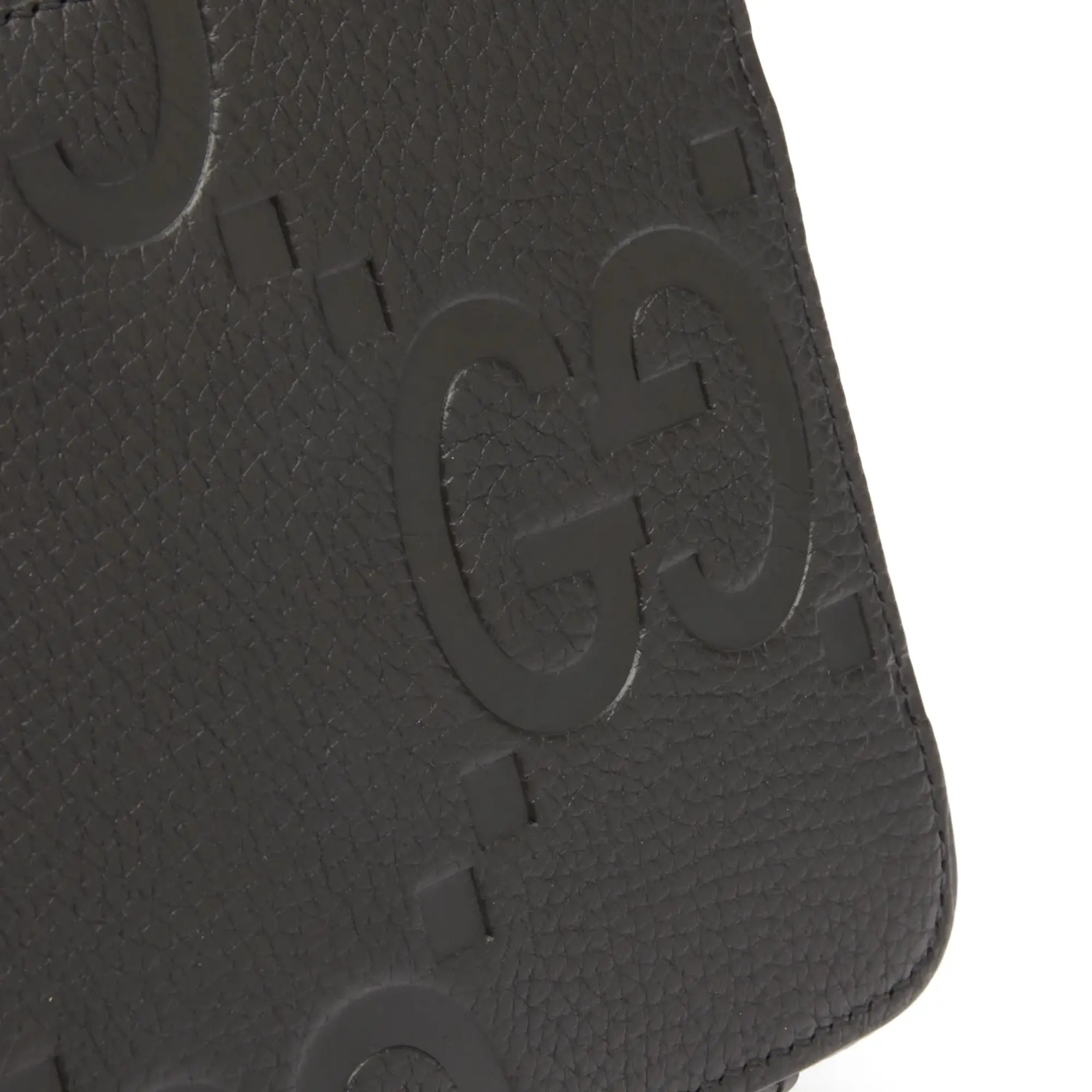 Gucci Men's GG Jumbo Leather Int 802 Mini Bag Black