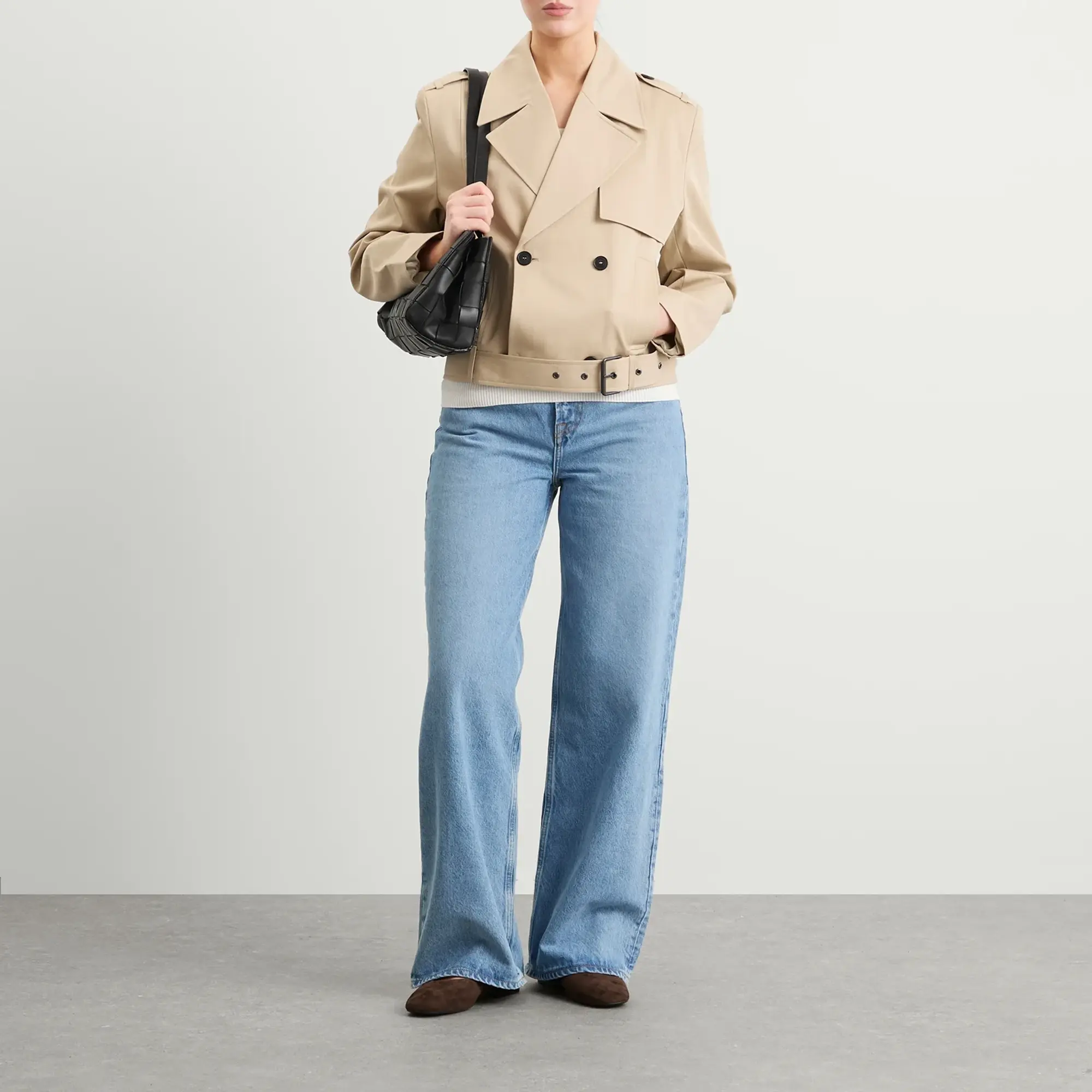 Anine Bing Women's Greer Trench Jacket Oatmeal