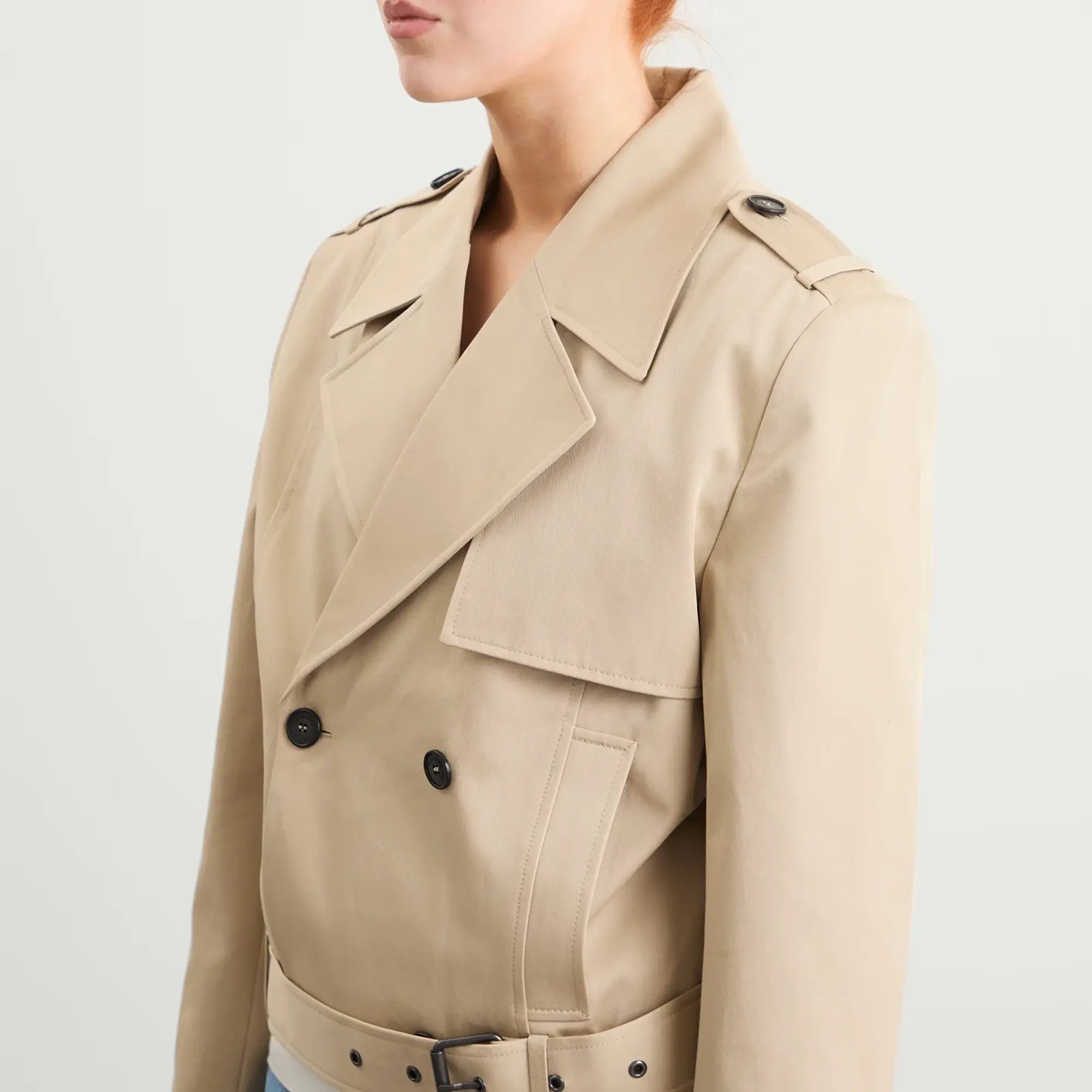 Anine Bing Women's Greer Trench Jacket Oatmeal