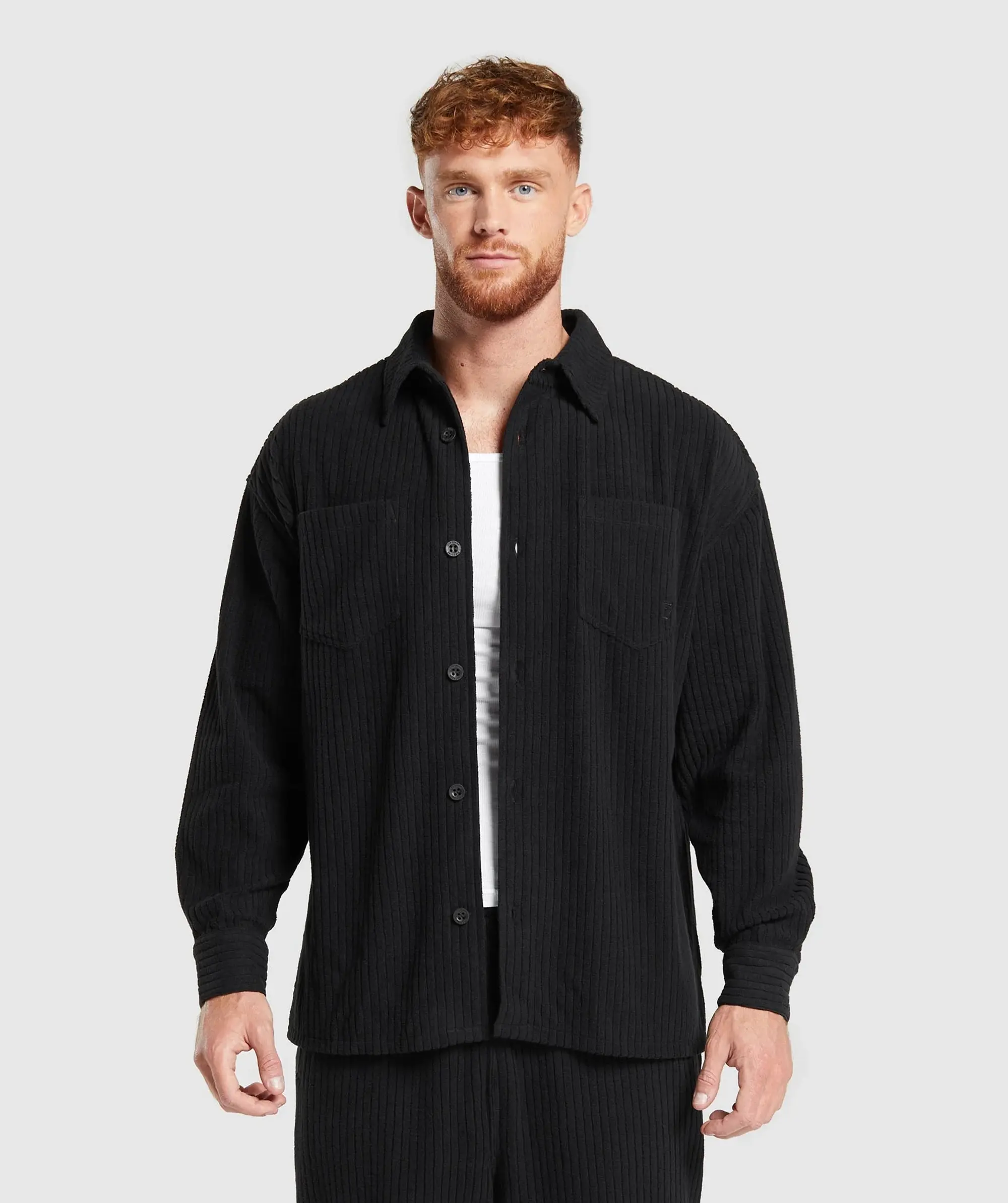 Cord Overshirt - Black
