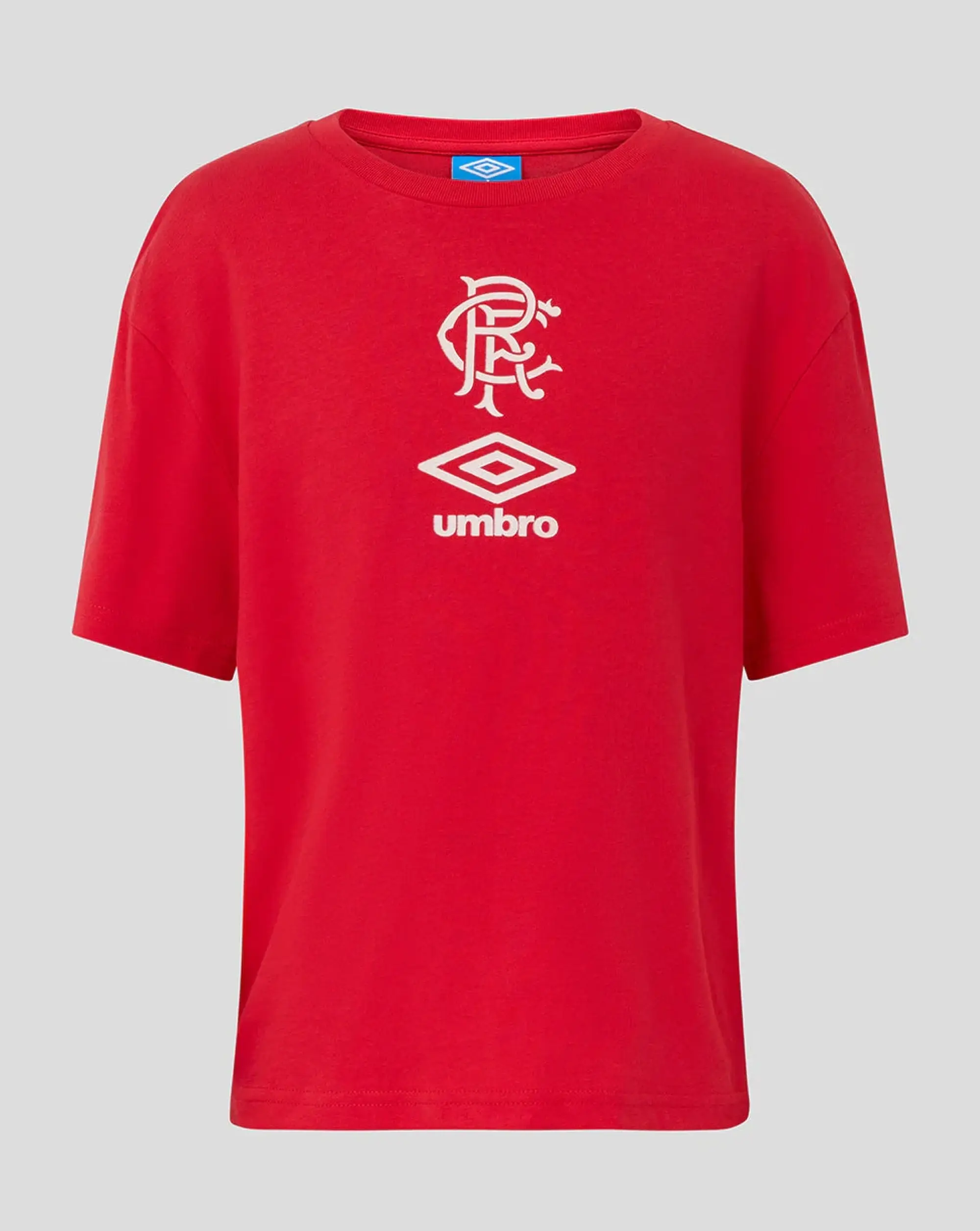 Castore Rangers Adult 25/26 Travel Short Sleeve Tee - White/red