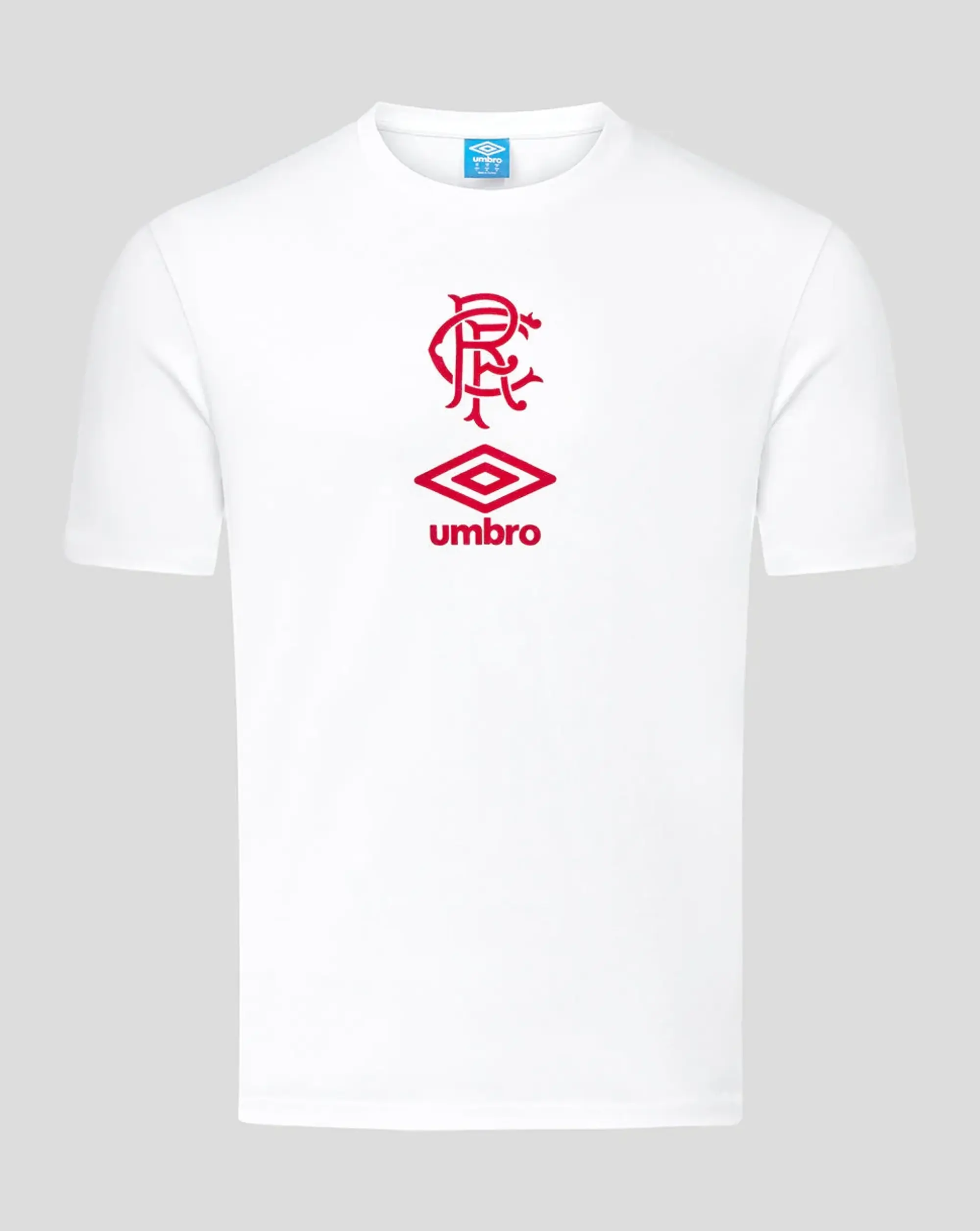 Castore Rangers Junior 25/26 Travel Short Sleeve Tee - White/red